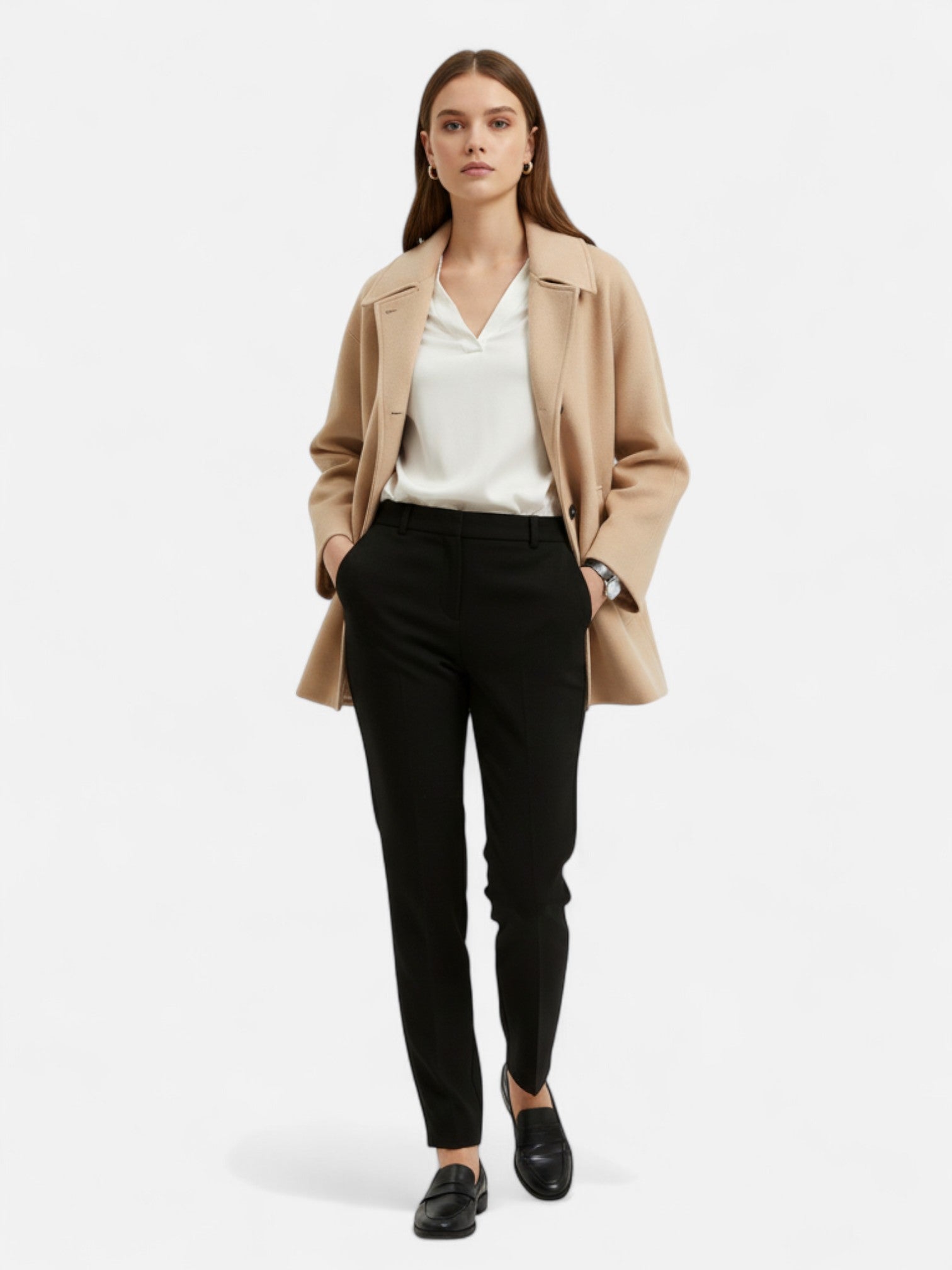 Maisonancien | Damski oversize’owy długi płaszcz trench