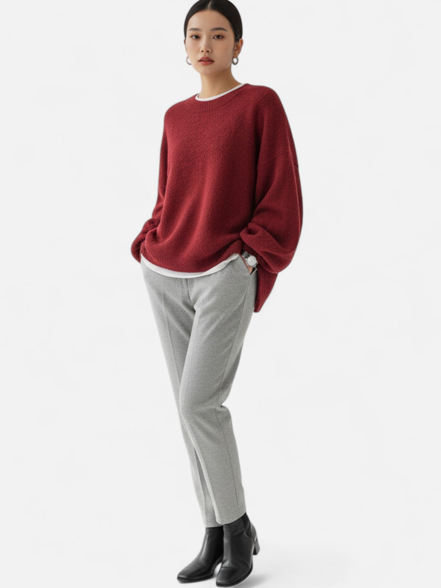 Maisonancien | Damski sweter z okrągłym dekoltem