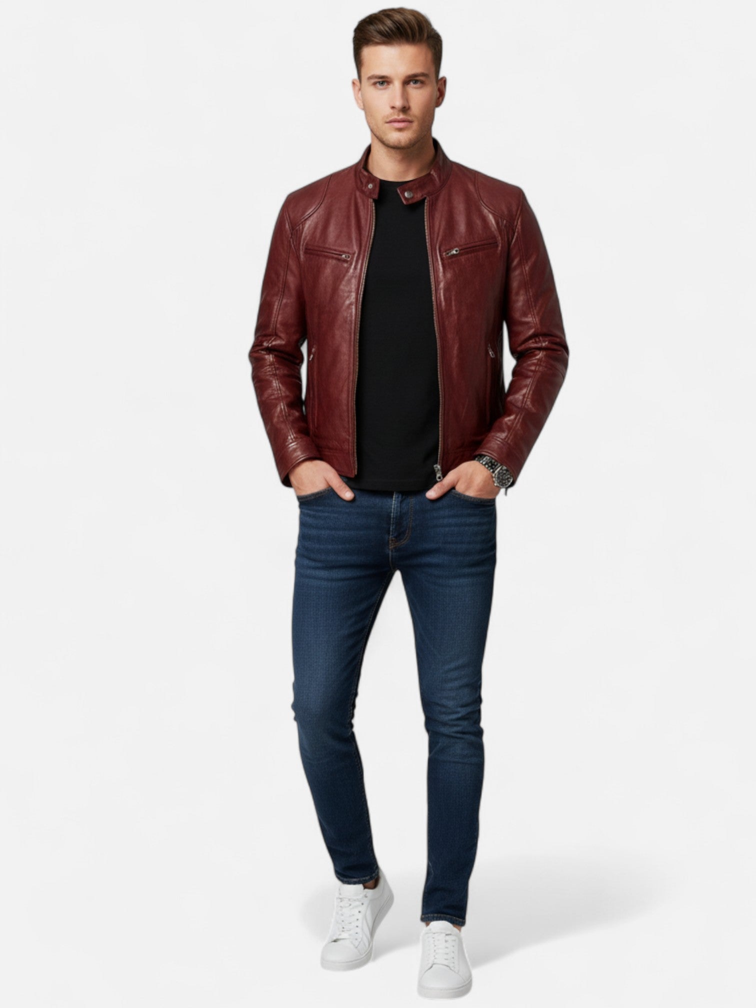 Maisonancien | Męska Kurtka z Ekoskóry – Klasyczny Styl