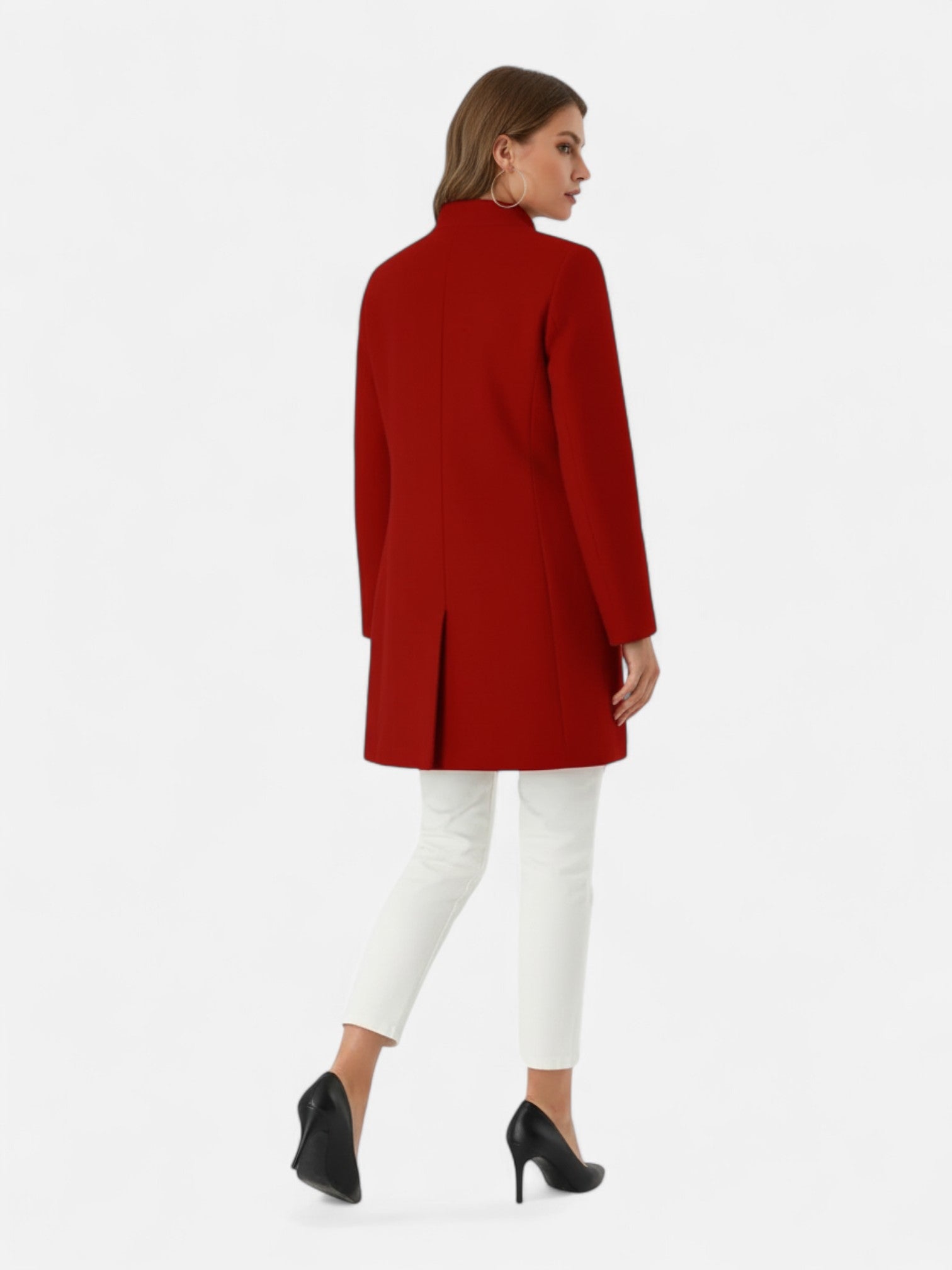 Maisonancien | Damski płaszcz z guzikami i kołnierzem mandaryńskim