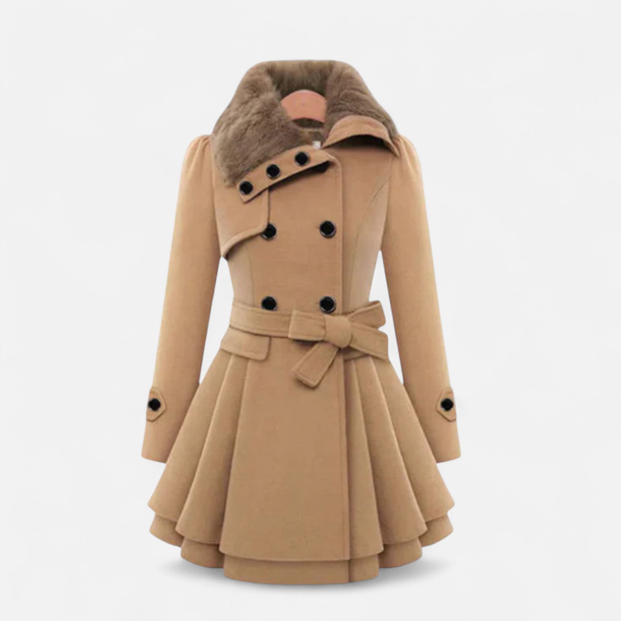 Maisonancien | Wełniany płaszcz Catherine z futrzanym kołnierzem