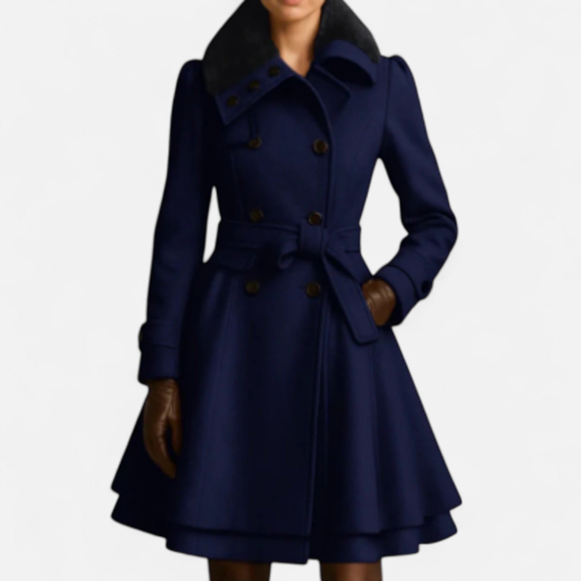 Maisonancien | Wełniany płaszcz Catherine z futrzanym kołnierzem