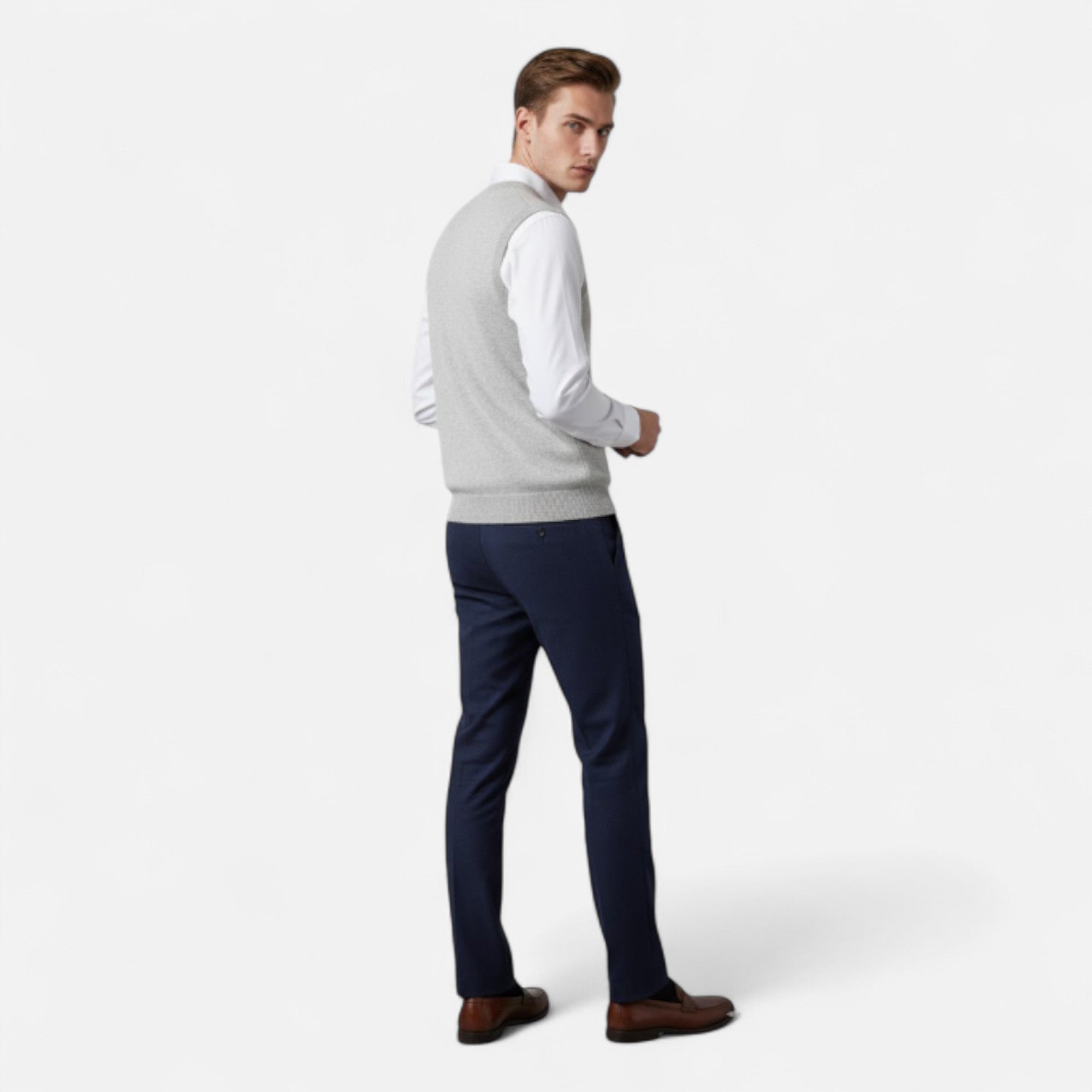 Maisonancien | Bezrękawnik Ellery z dzianiny Oxford Heritage