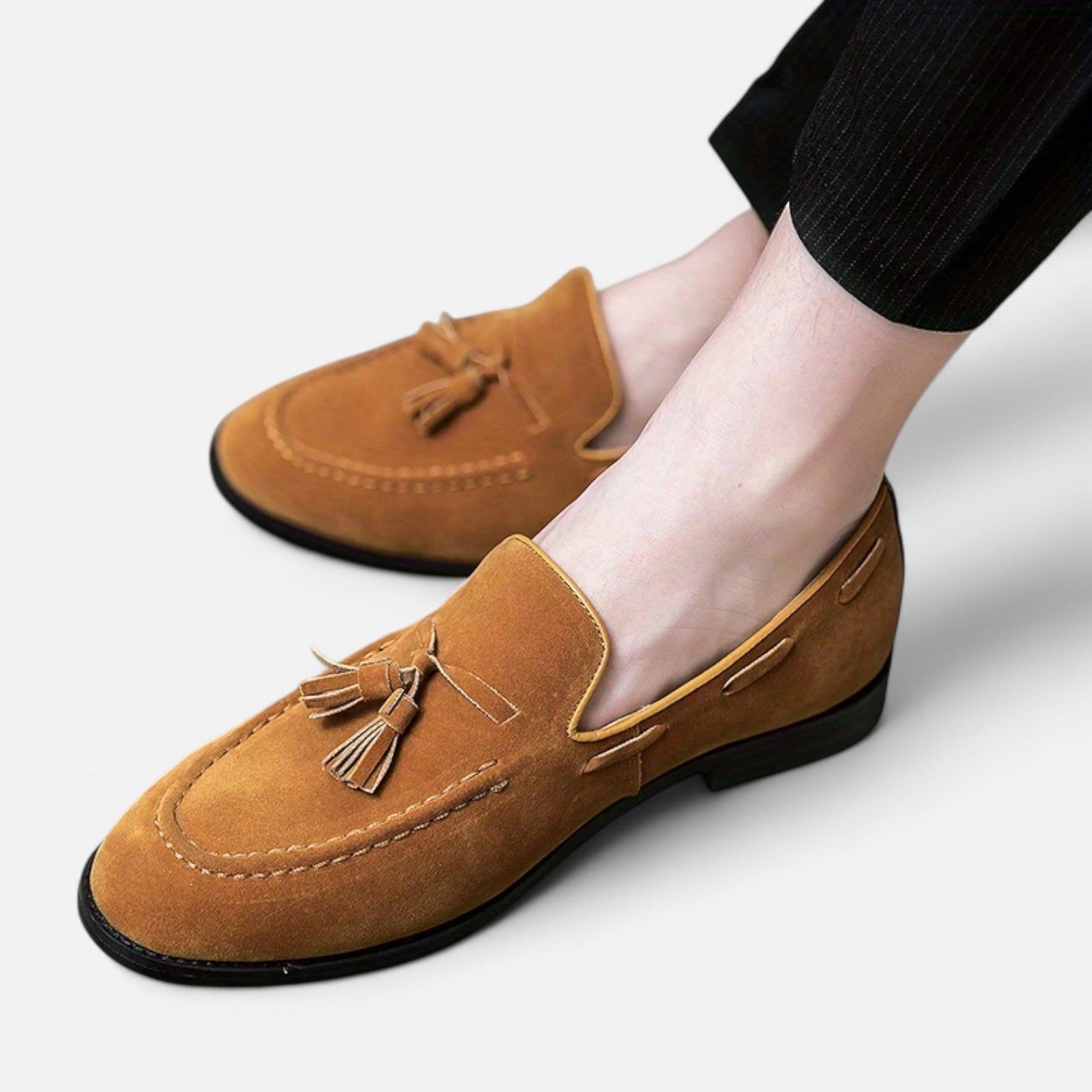 Maisonancien | Męskie loafersy tassel – skórzany Oxford szyk