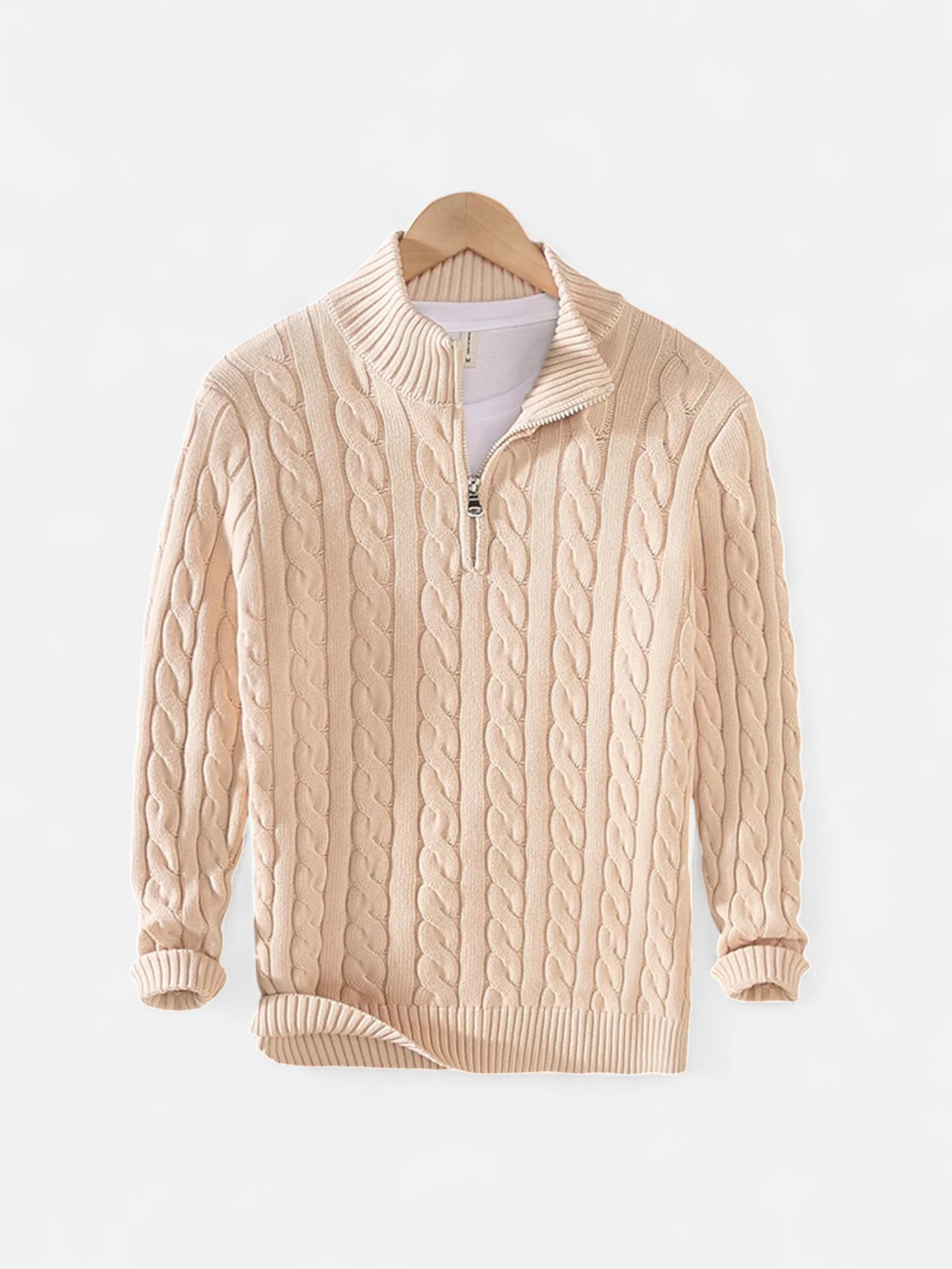 Maisonancien | Męski sweter z bawełny o splocie warkoczowym