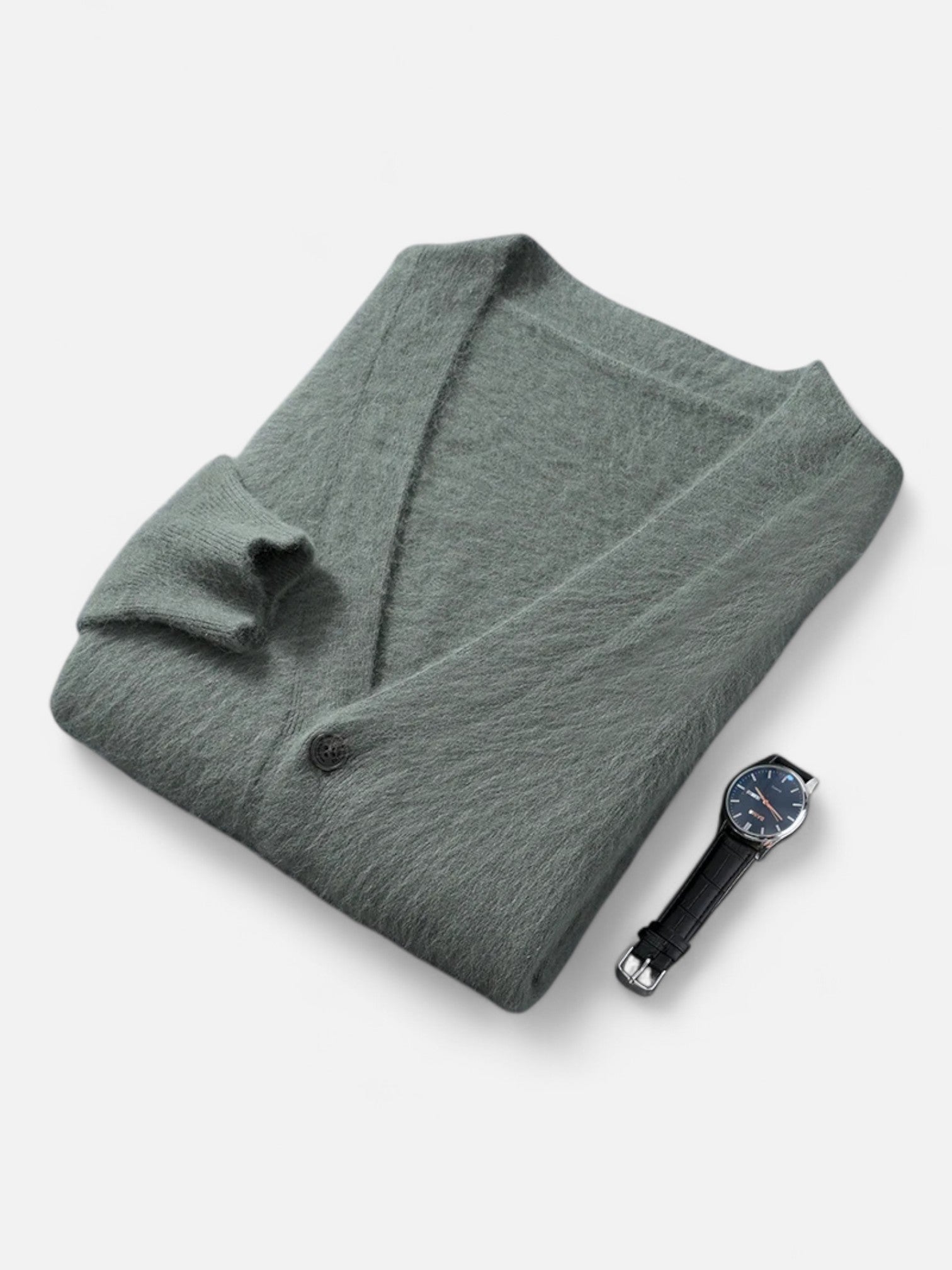 Maisonancien | Męski kardigan z dekoltem V z kaszmiru norkowego