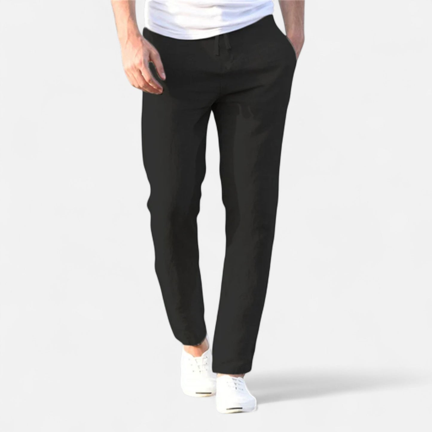 Maisonancien | Mężczyzna Casual Spodnie Ankle-Length z Elastycznym Pasem