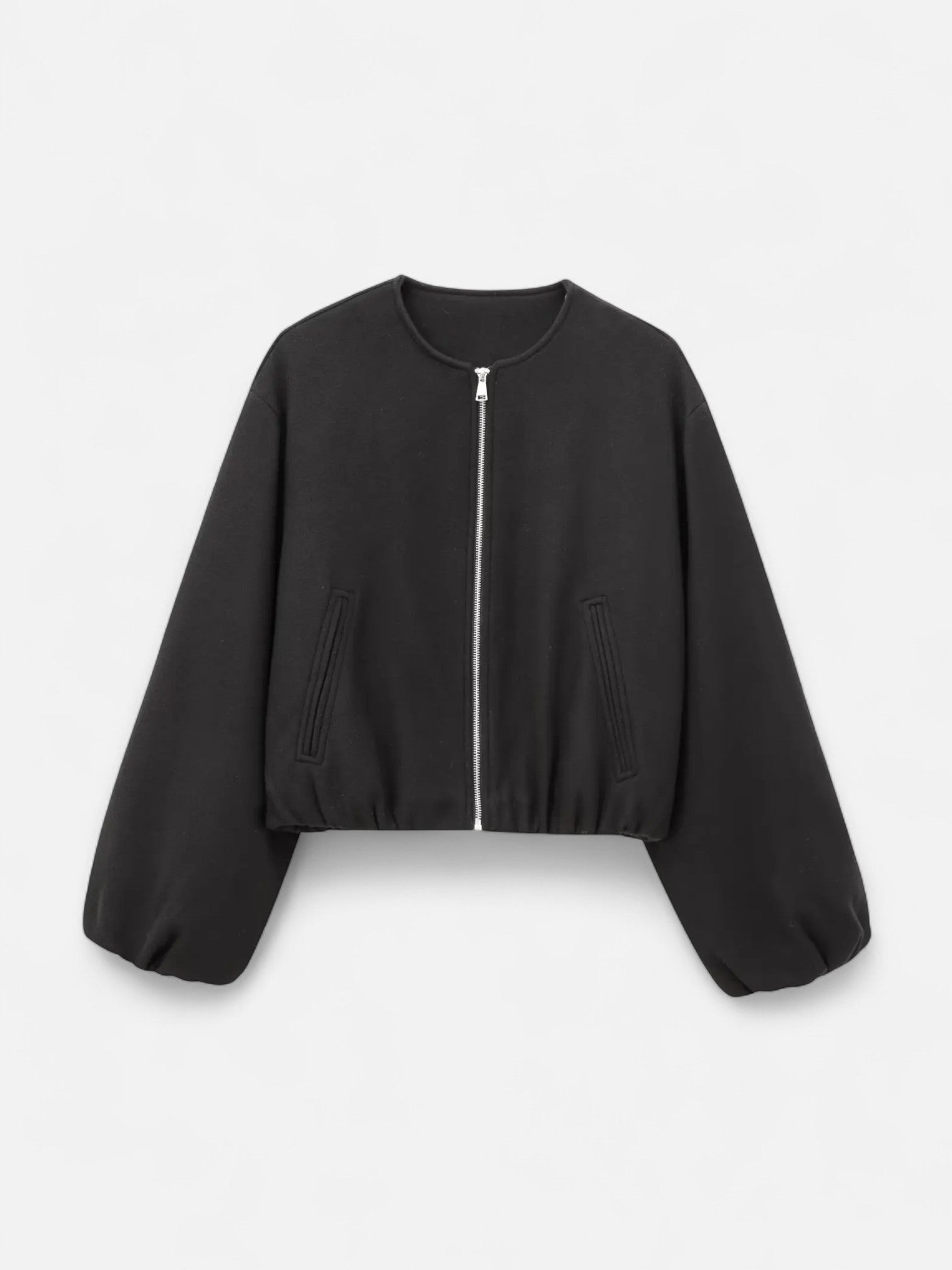 Maisonancien | Damska Kurtka Bomber – Retro z Okrągłym Dekoltem