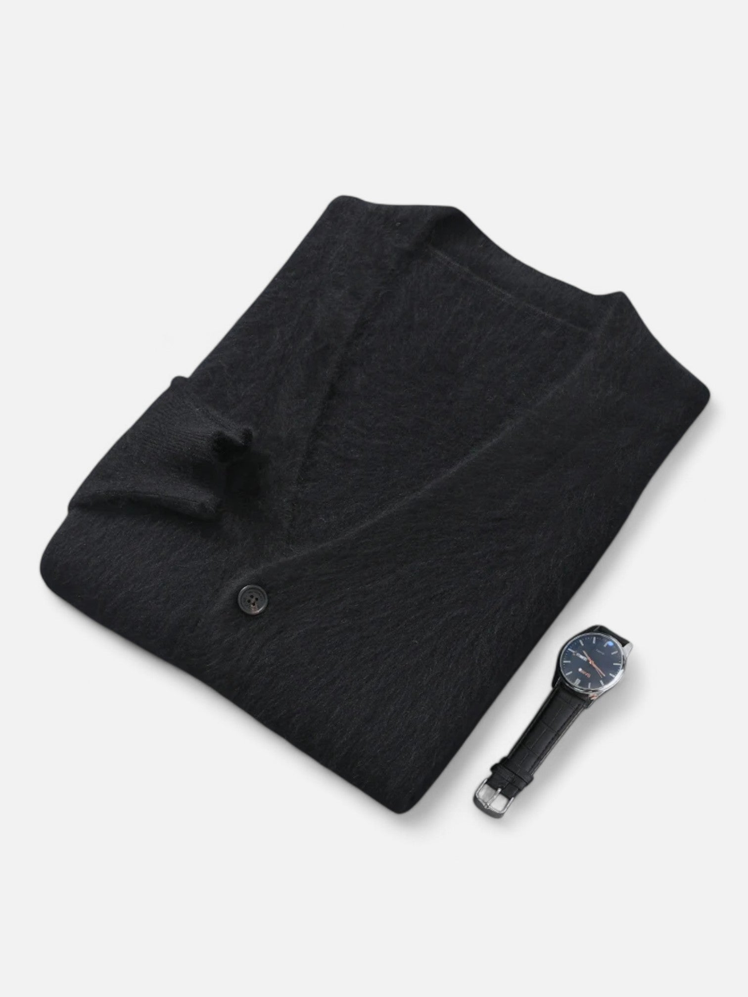 Maisonancien | Męski kardigan z dekoltem V z kaszmiru norkowego