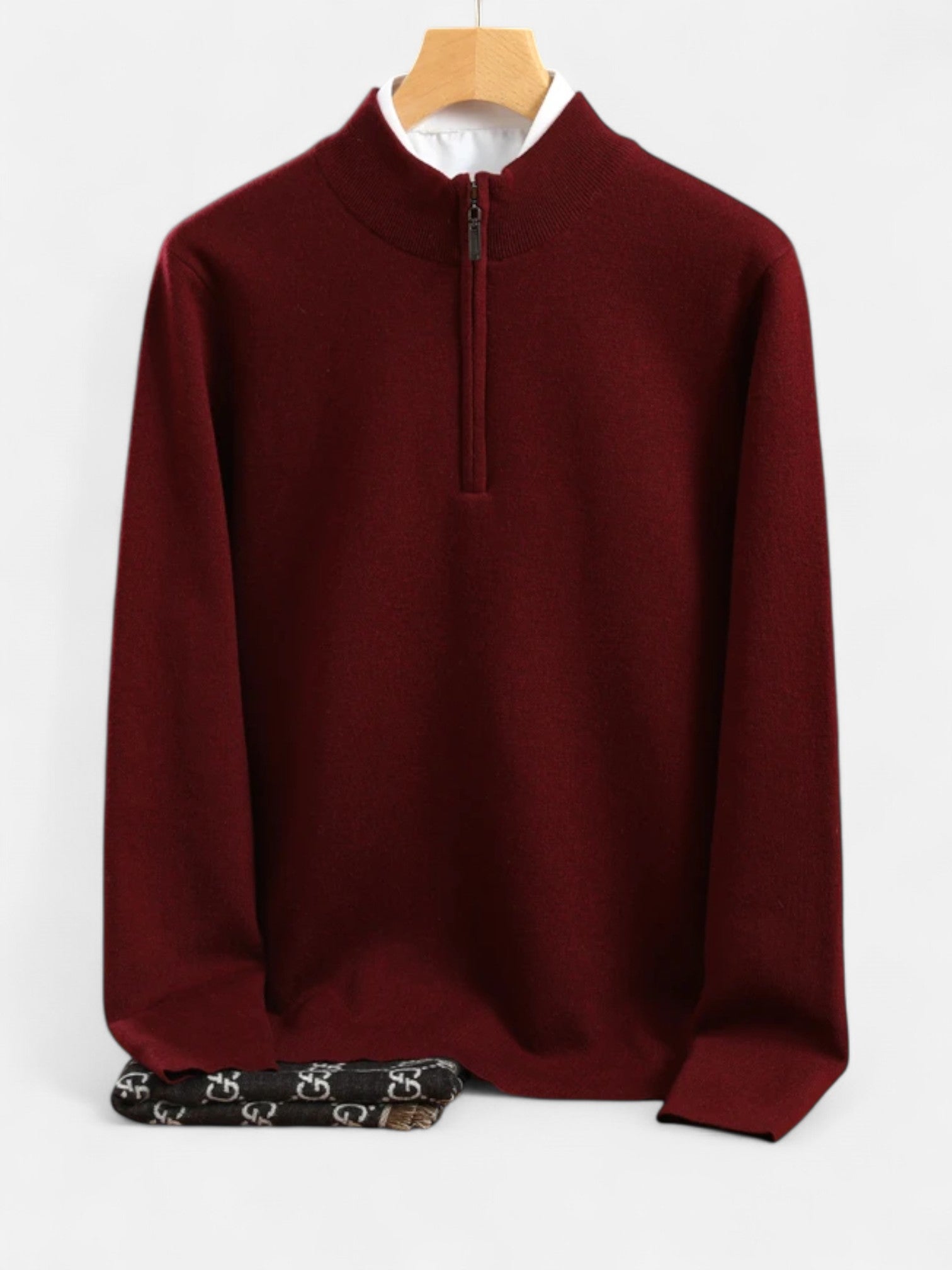 Maisonancien | Męski Sweter z Wełny Merino – Półgolf Loose Fit