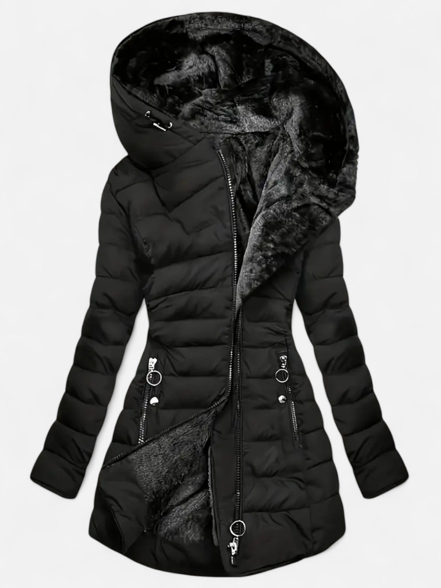 Maisonancien | Damska zimowa kurtka z kapturem i ociepleniem