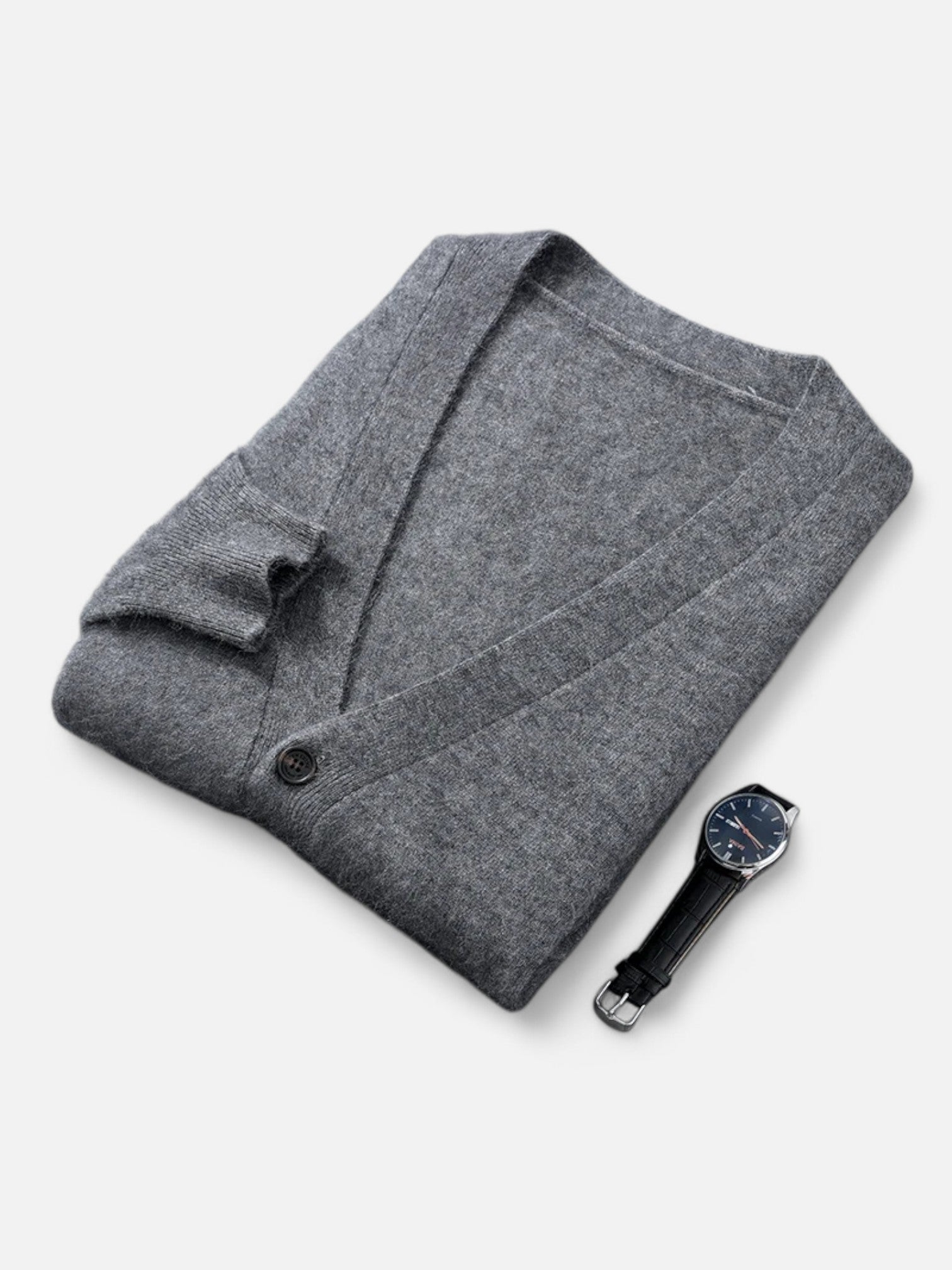 Maisonancien | Męski kardigan z dekoltem V z kaszmiru norkowego