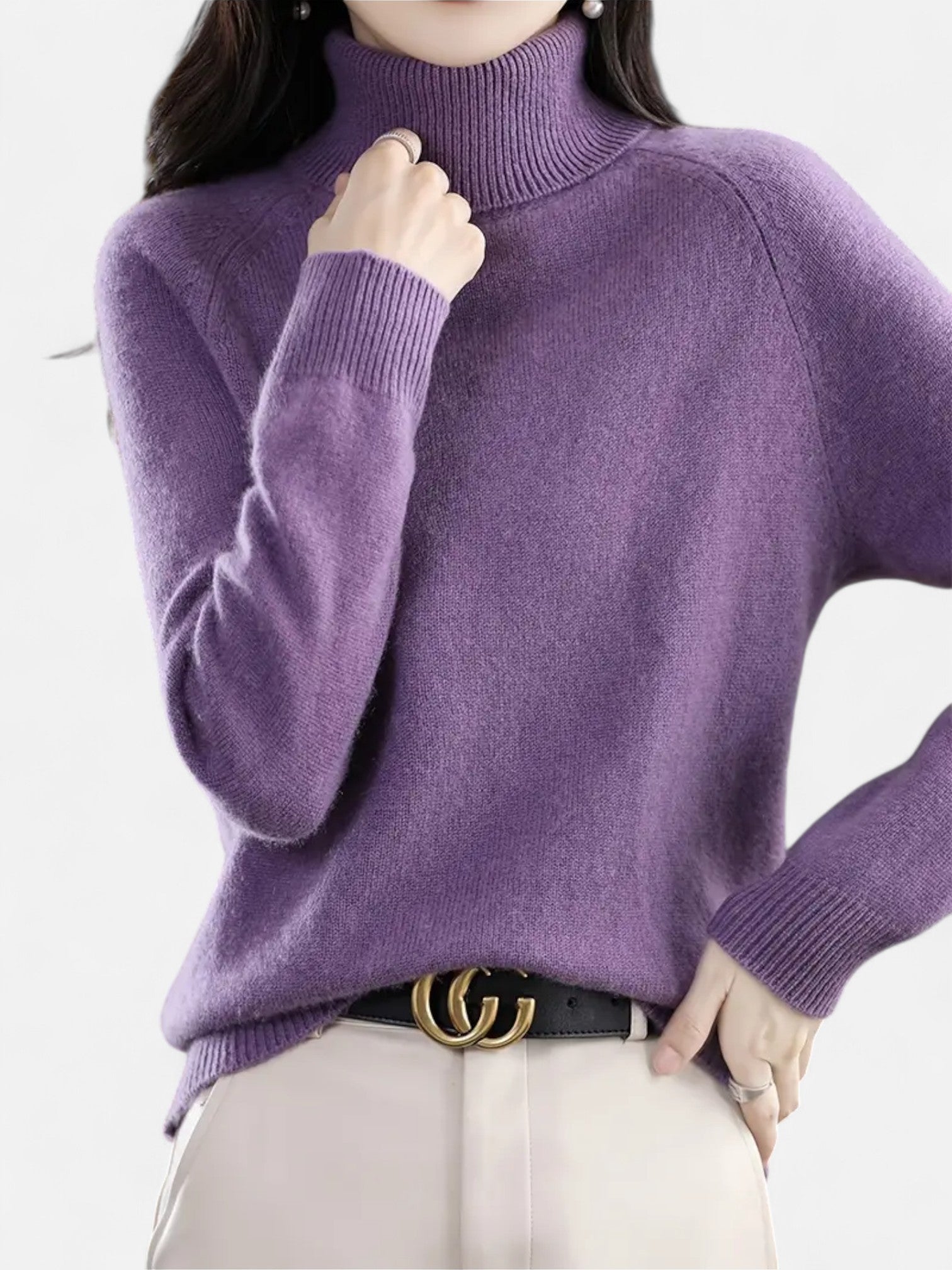 Maisonancien | Damski Sweter z Golfem – Jesienna Klasyka