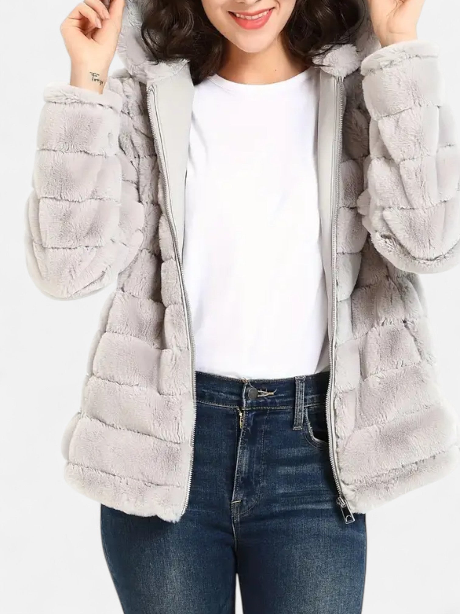 Maisonancien | Damska kurtka zimowa z kapturem z futerkiem