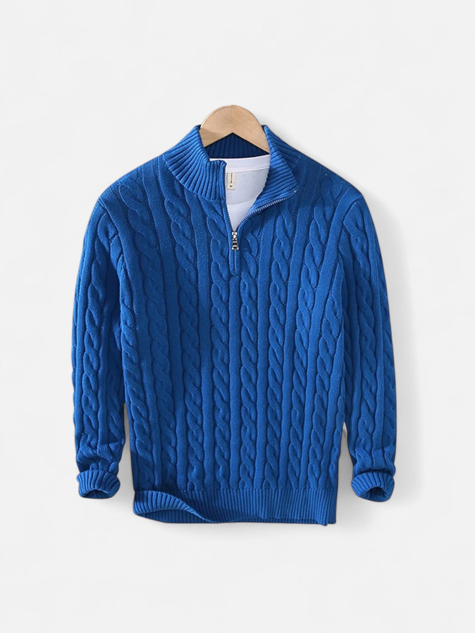 Maisonancien | Męski sweter z bawełny o splocie warkoczowym