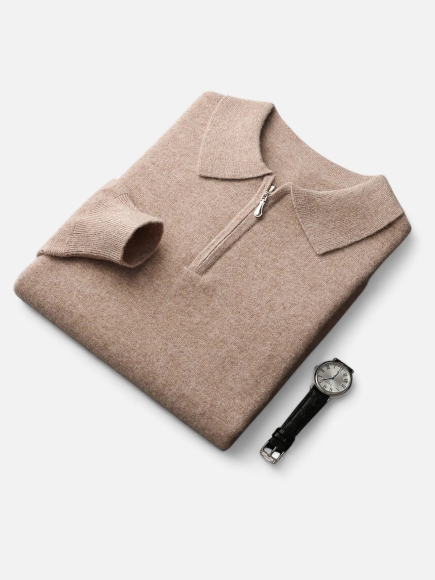 Maisonancien | Męski wełniany sweter polo z kaszmirem