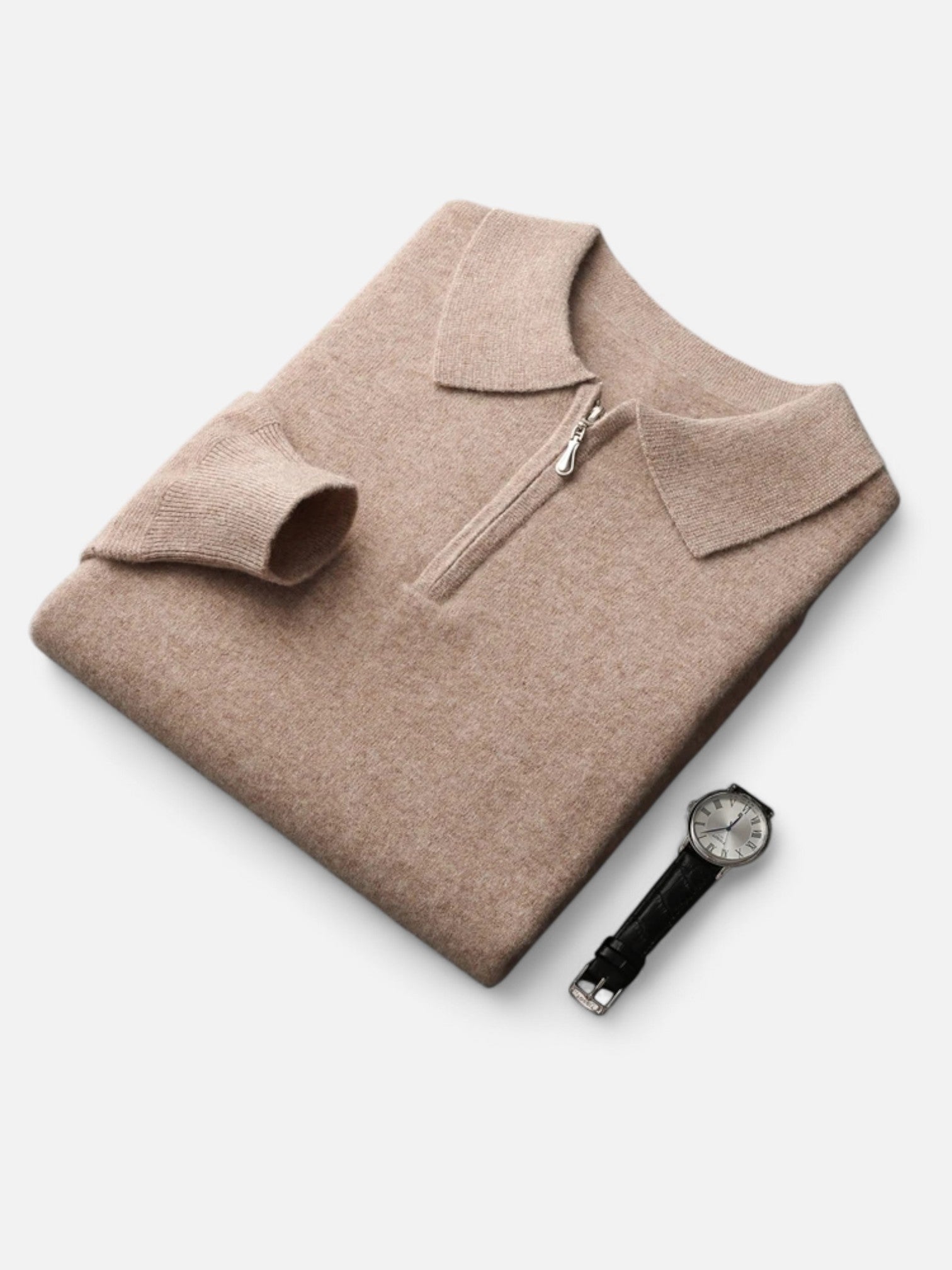 Maisonancien | Męski wełniany sweter polo z kaszmirem