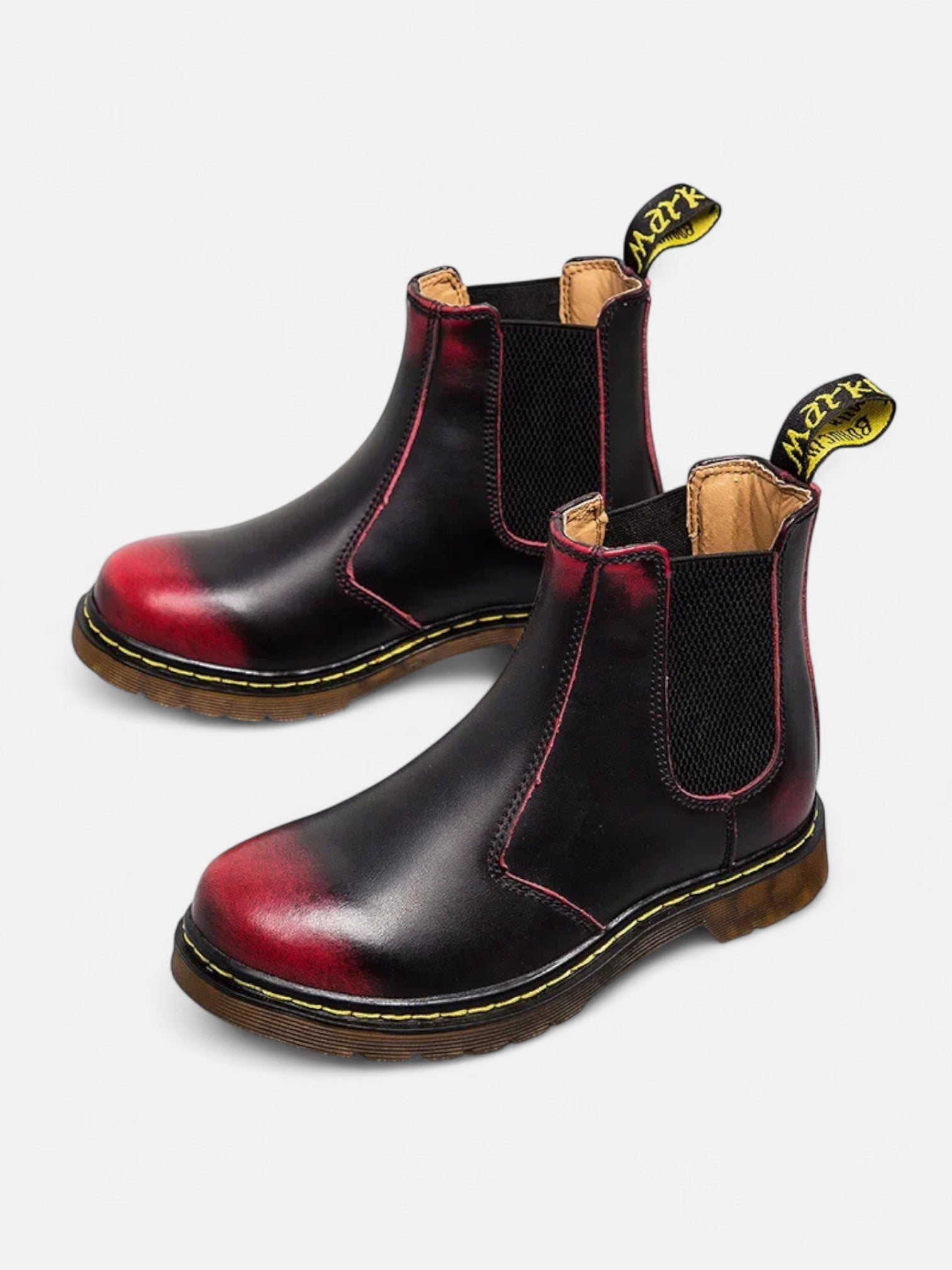 Maisonancien | Unisex skórzane botki Chelsea na platformie