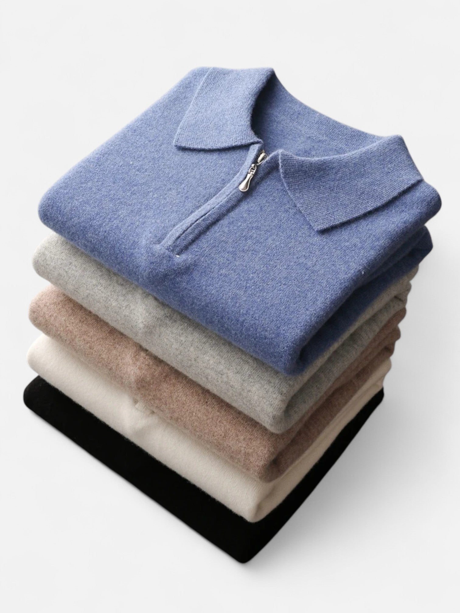 Maisonancien | Męski wełniany sweter polo z kaszmirem