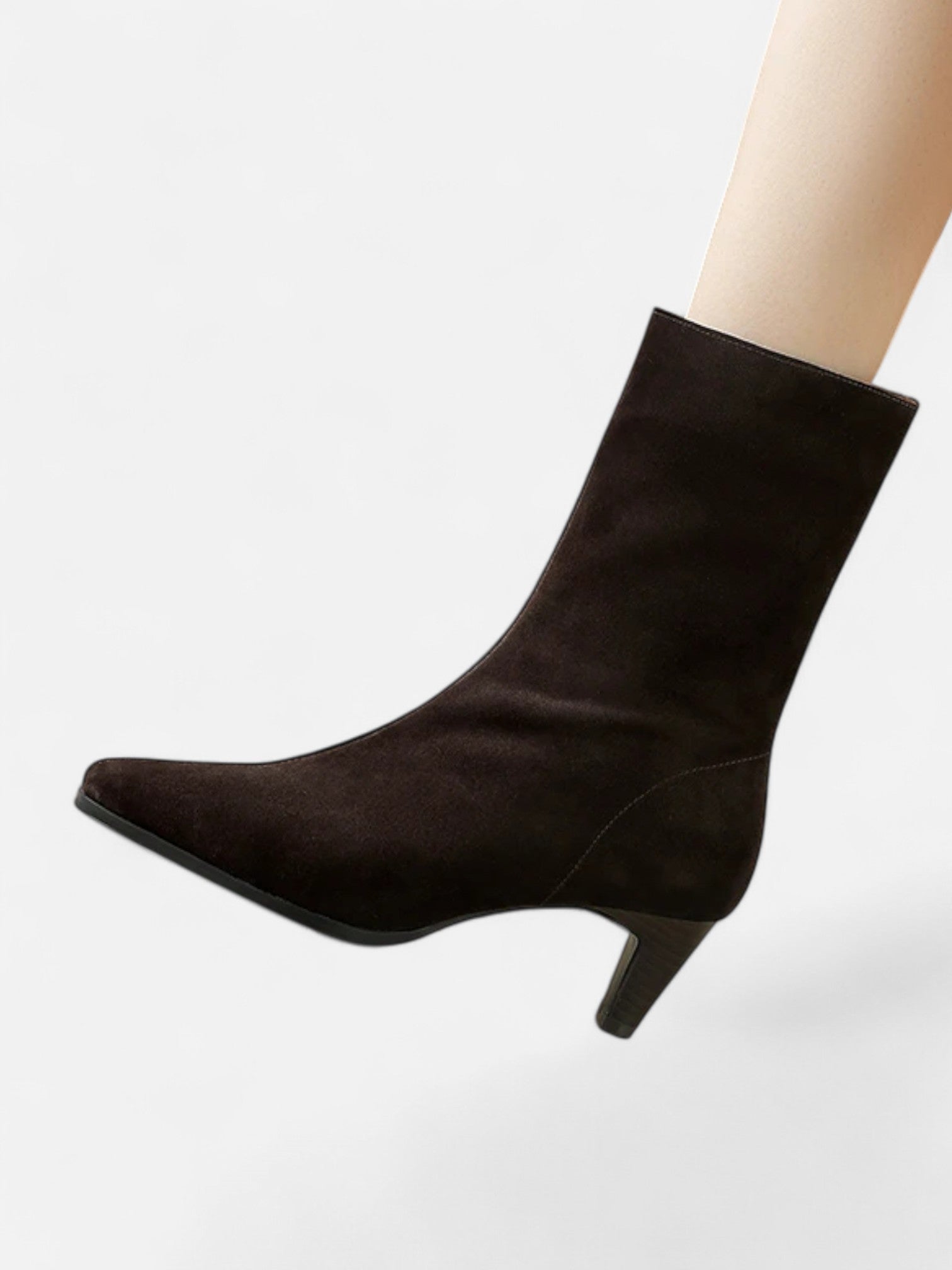 Maisonancien | Damskie zamszowe botki retro ze skóry bydlęcej