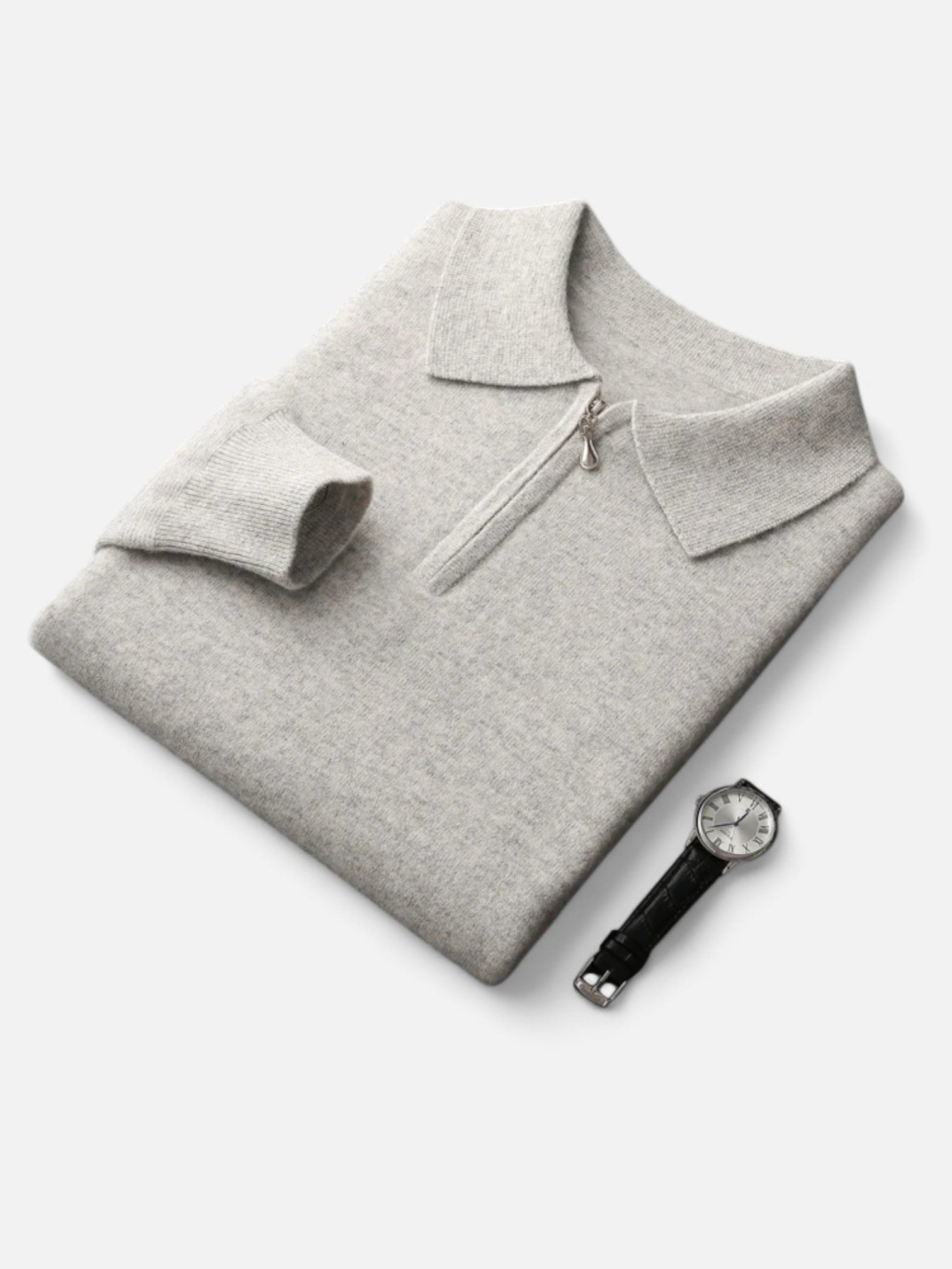 Maisonancien | Męski wełniany sweter polo z kaszmirem