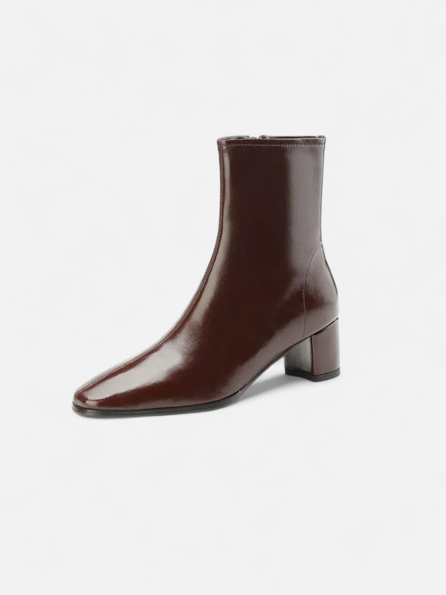 Maisonancien | Damskie zimowe botki ze skóry dwoinowej z kwadratowym noskiem