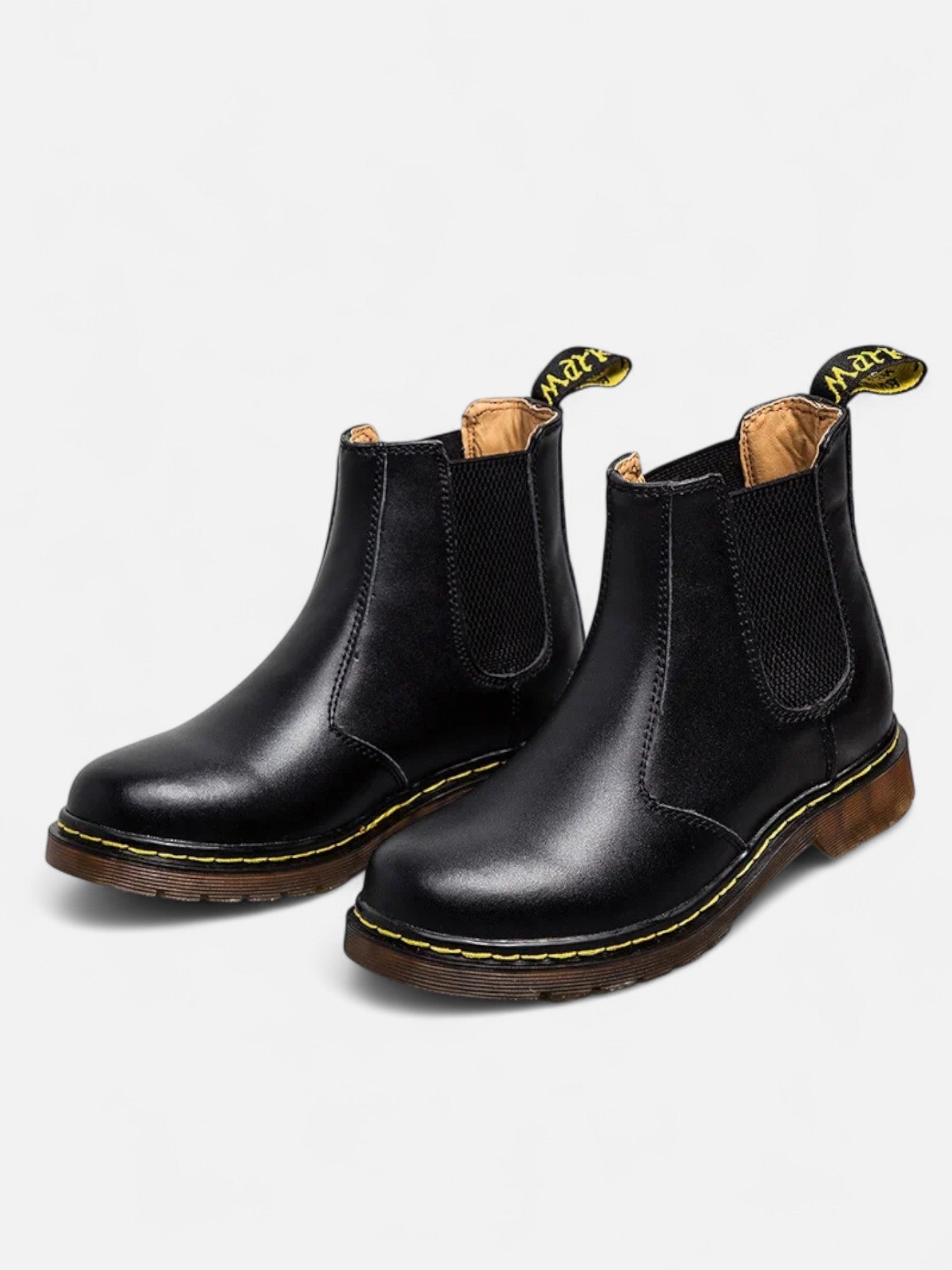 Maisonancien | Unisex skórzane botki Chelsea na platformie