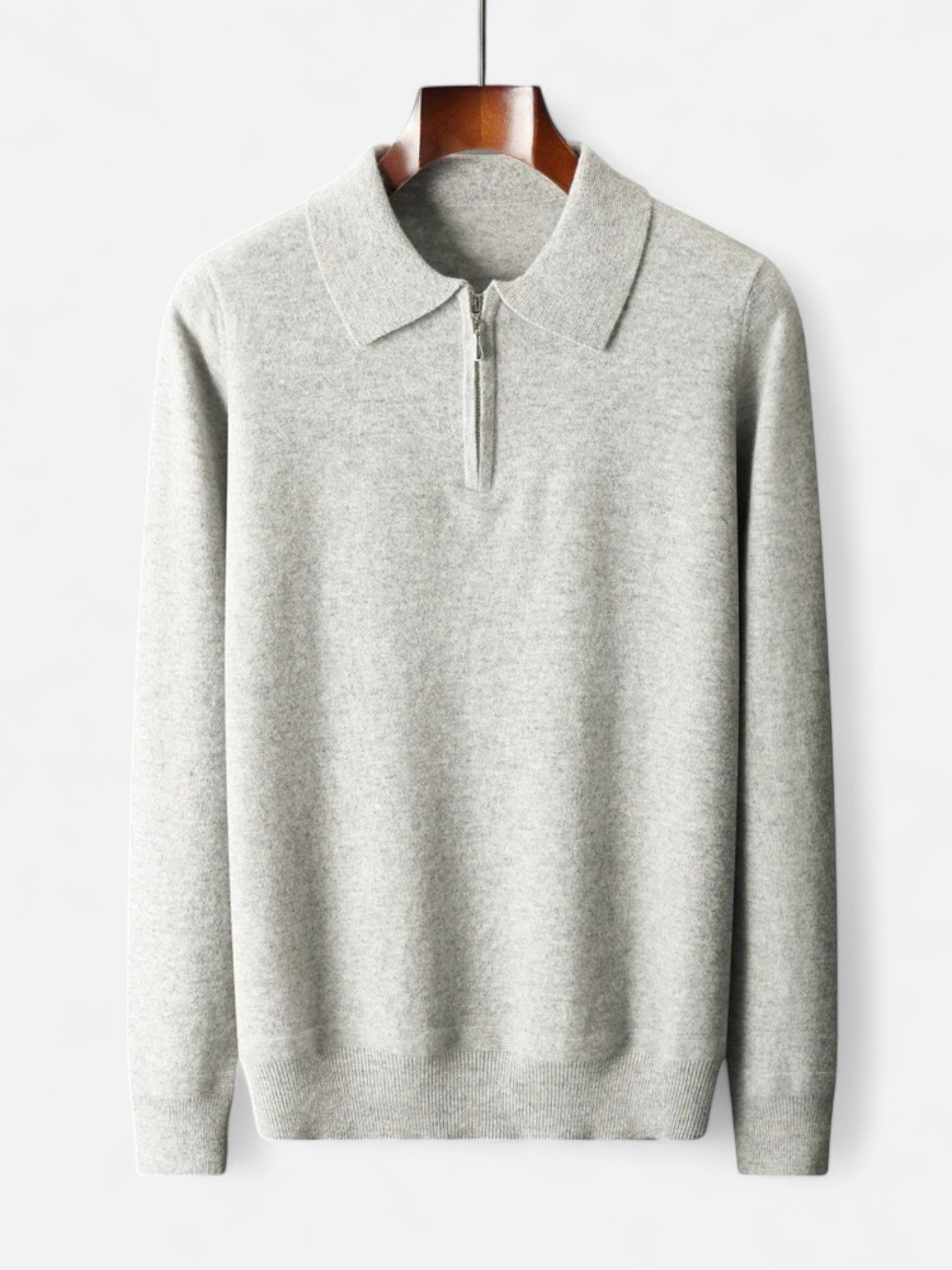 Maisonancien | Męski wełniany sweter polo z kaszmirem