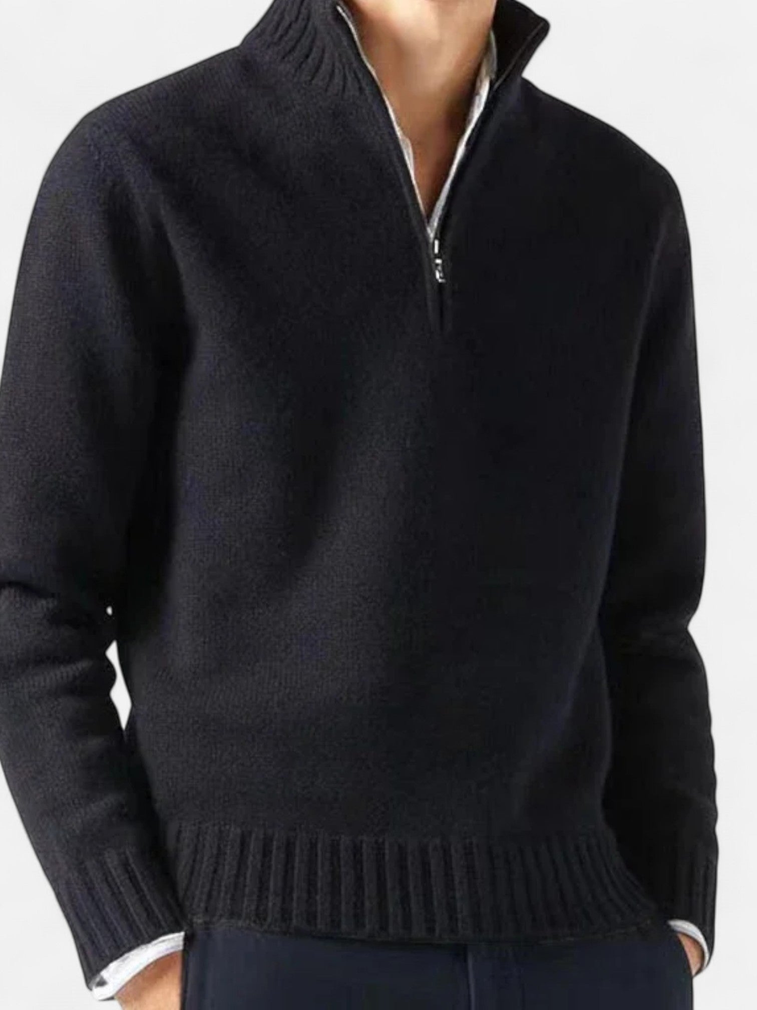 Maisonancien | Klasyczny sweter z golfem dzianinowy