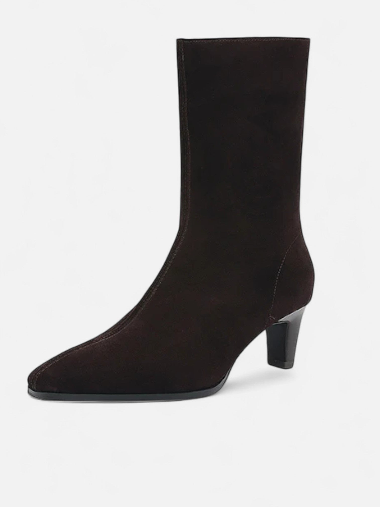 Maisonancien | Damskie zamszowe botki retro ze skóry bydlęcej