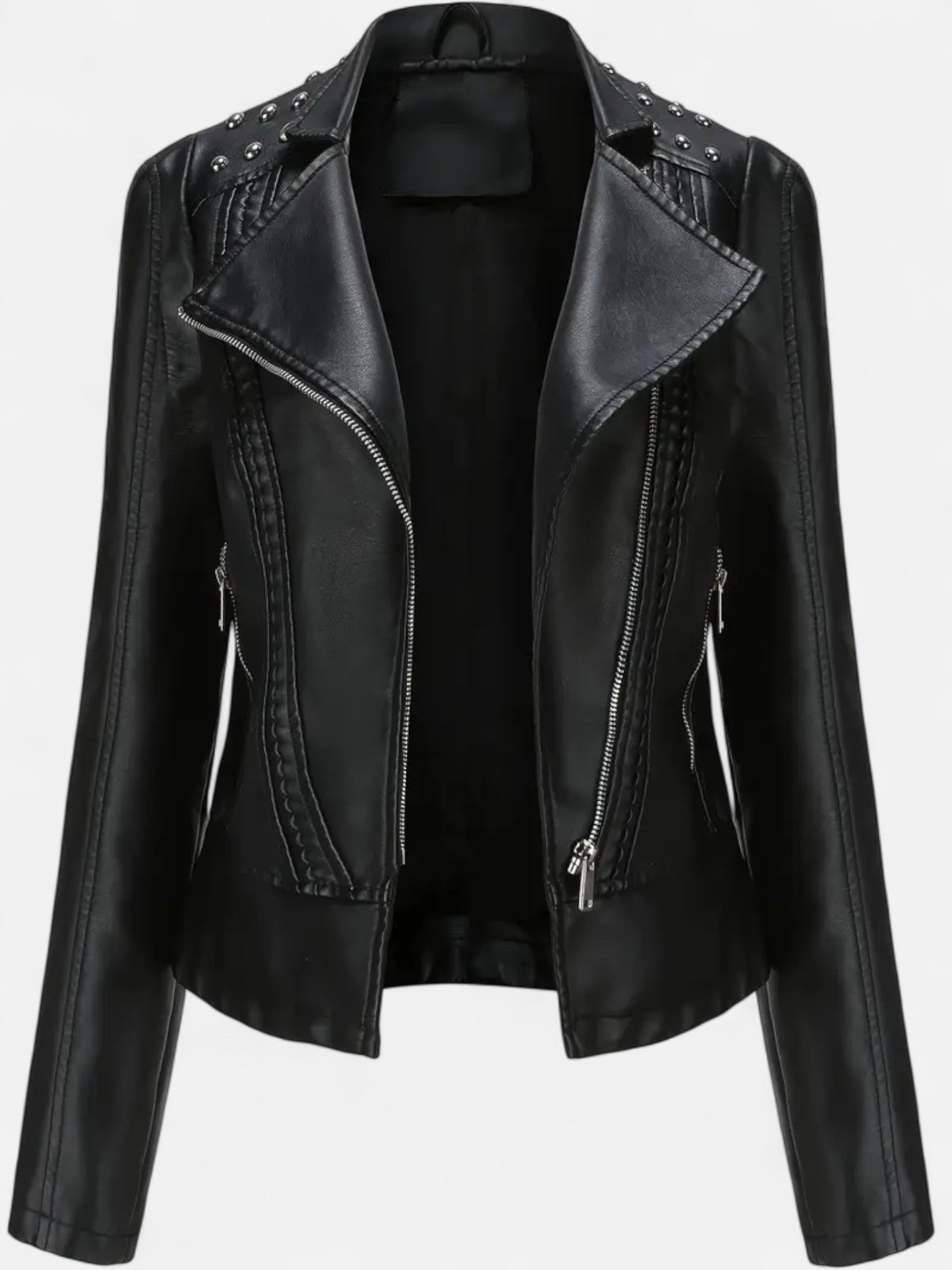 Maisonancien | Damska biker jacket z koralikowym wykończeniem