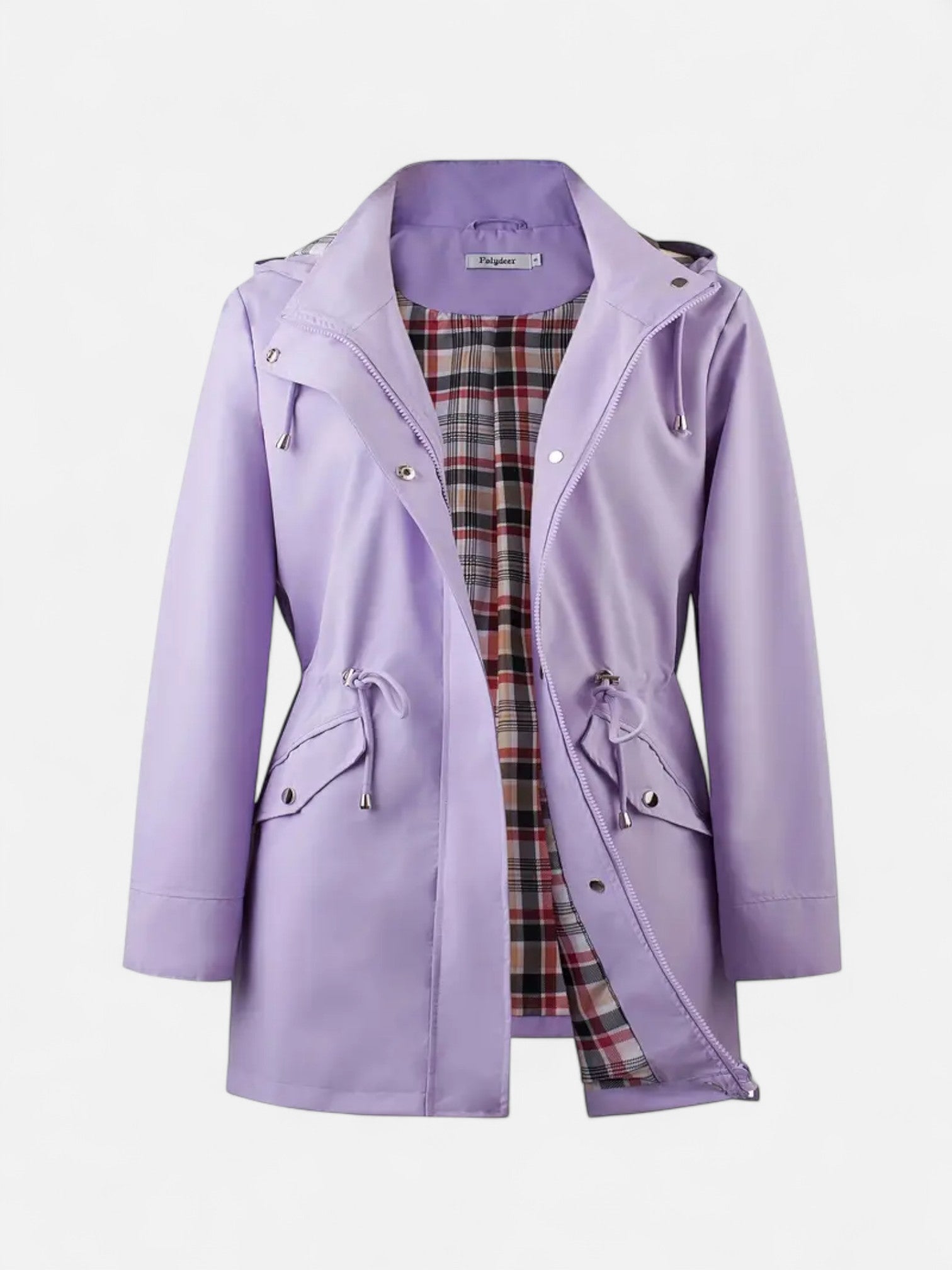 Maisonancien | Damski Płaszcz z Kapturem – Casual z Troczkiem w Pasie