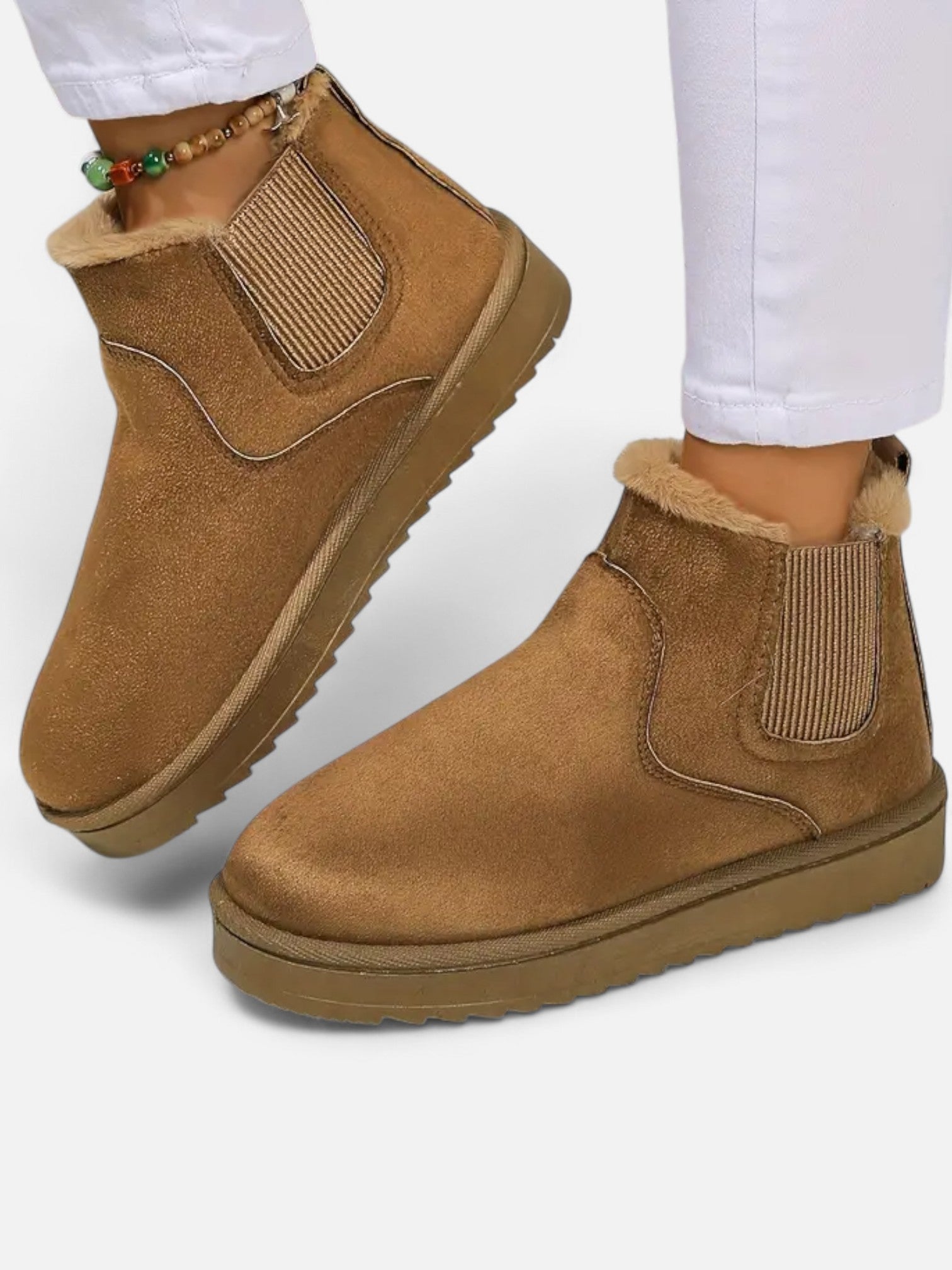 Maisonancien | Damskie zimowe botki na grubej podeszwie