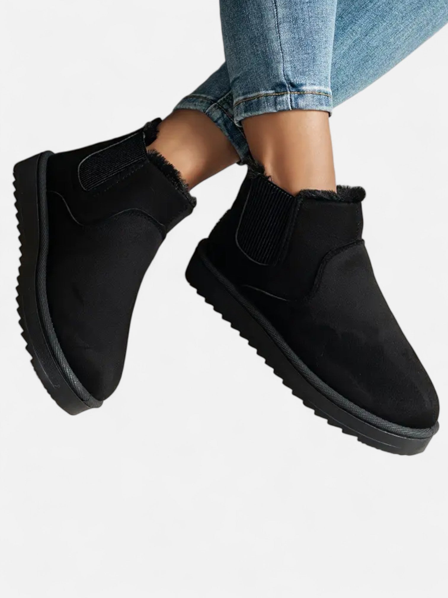 Maisonancien | Damskie zimowe botki na grubej podeszwie