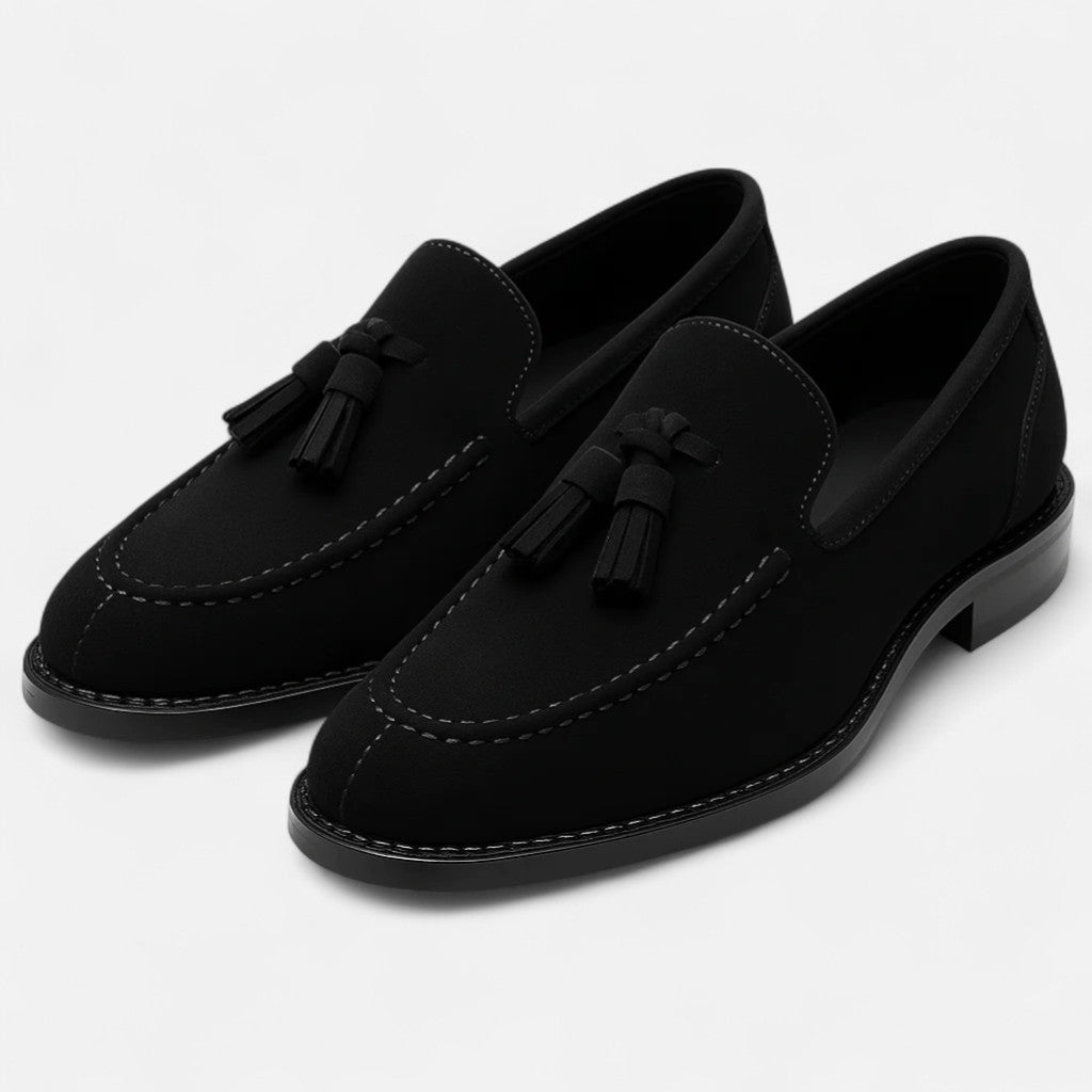 Maisonancien | Mężczyzna Skórzane Loafersy z Frędzlami Low-Cut
