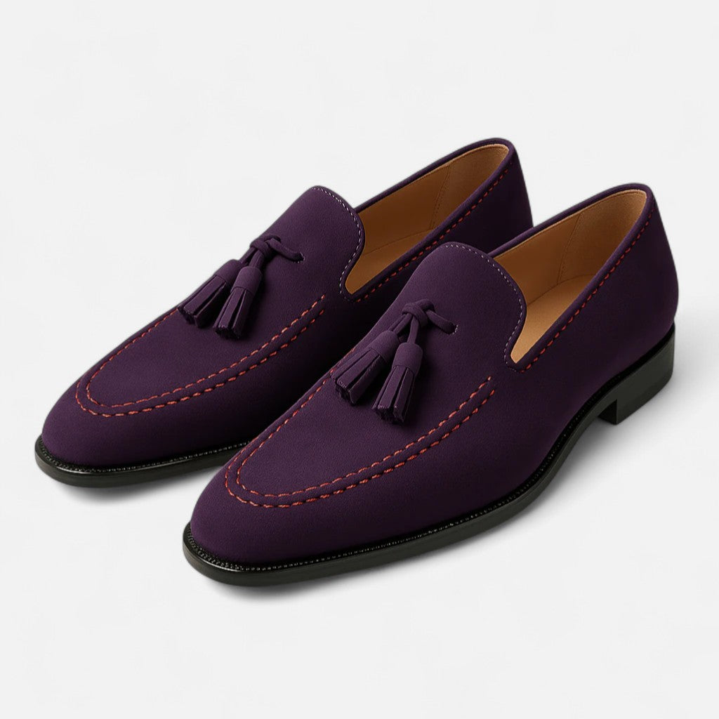 Maisonancien | Mężczyzna Skórzane Loafersy z Frędzlami Low-Cut