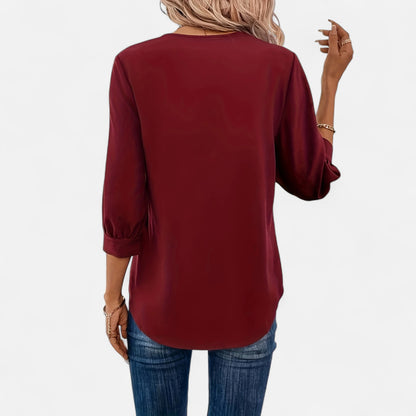 Maisonancien | Damska bluzka V-neck – biurowy szyk Riviera