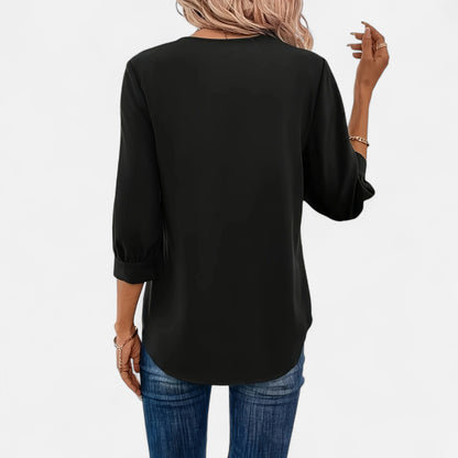 Maisonancien | Damska bluzka V-neck – biurowy szyk Riviera