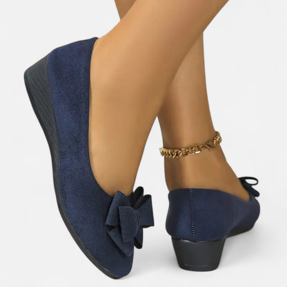 Maisonancien | Kobieta Eleganckie Slip-On na Platformie z Kokardą