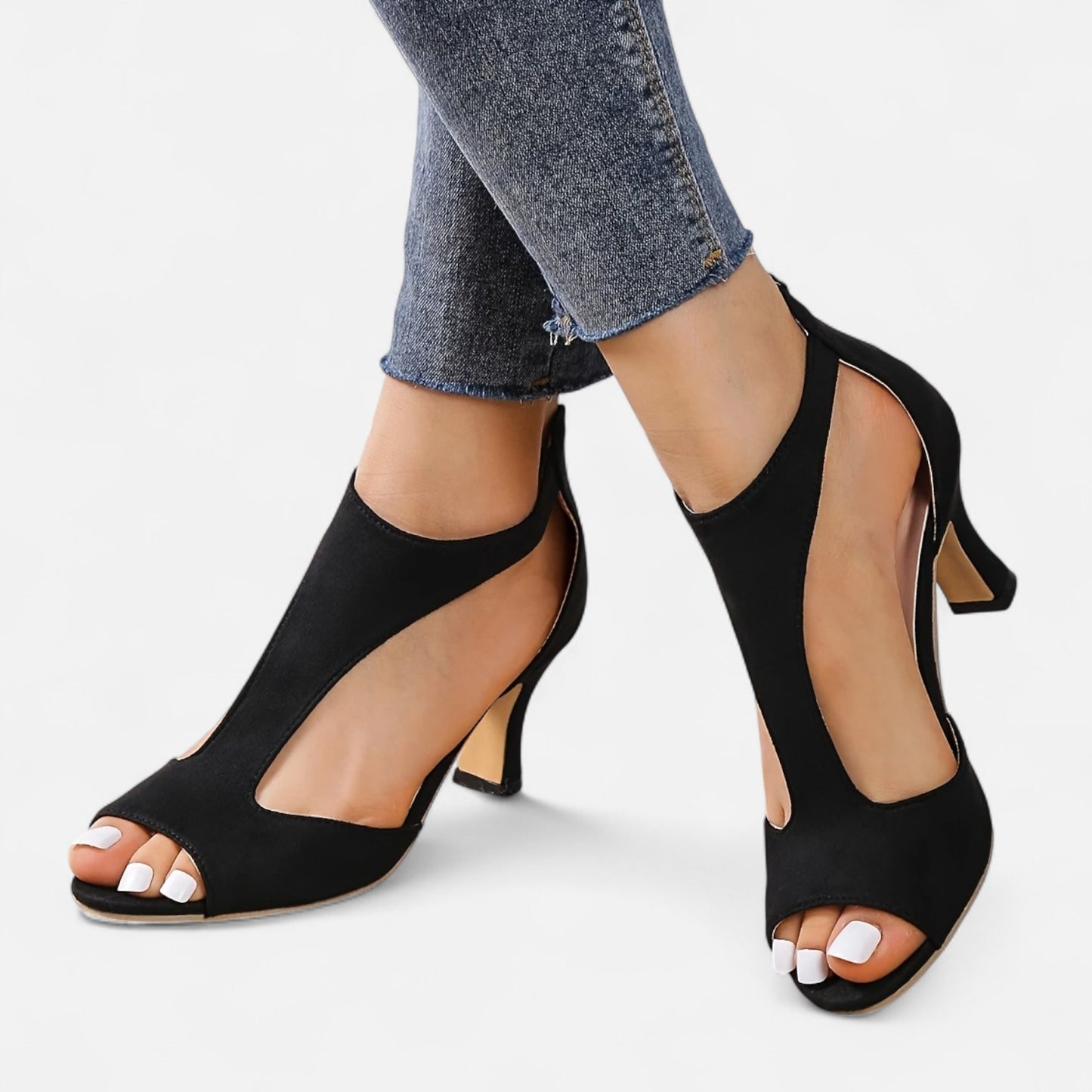 Maisonancien | Damskie sandały T-strap – czarna elegancja retro