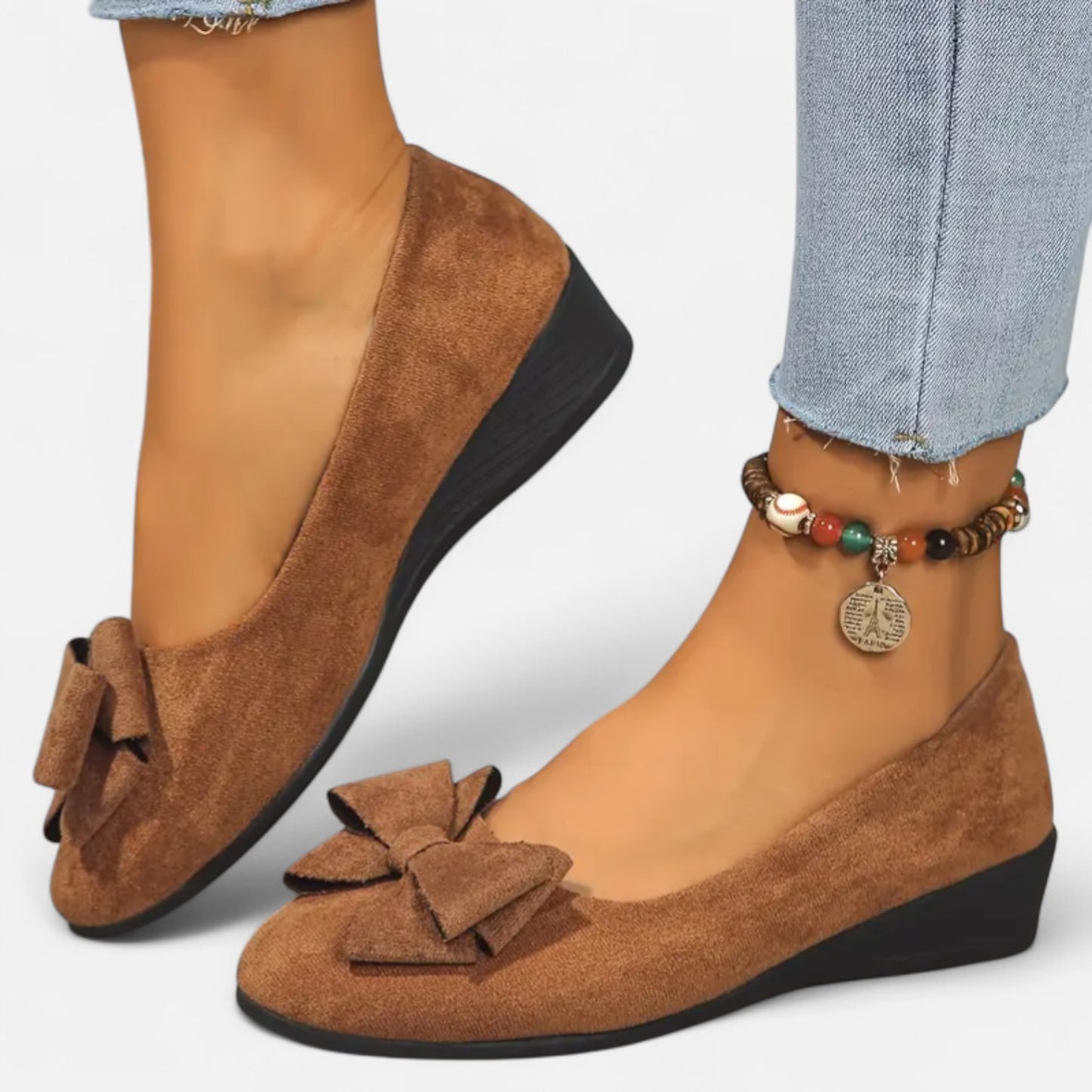 Maisonancien | Kobieta Eleganckie Slip-On na Platformie z Kokardą