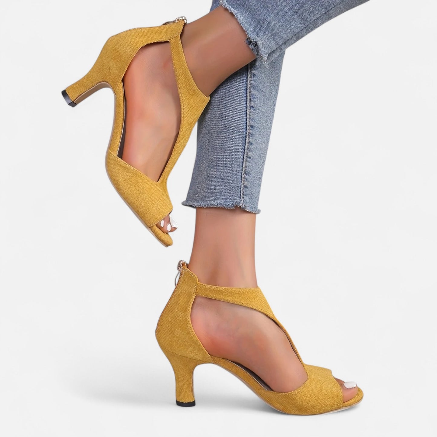 Maisonancien | Damskie sandały T-strap – czarna elegancja retro