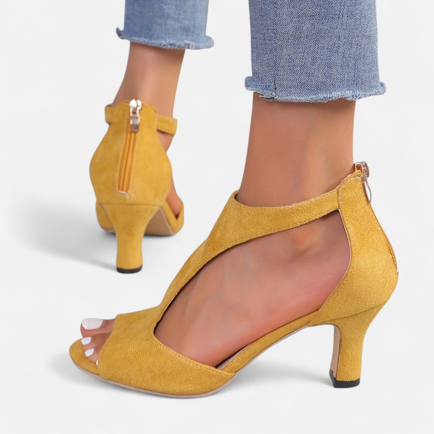 Maisonancien | Damskie sandały T-strap – czarna elegancja retro