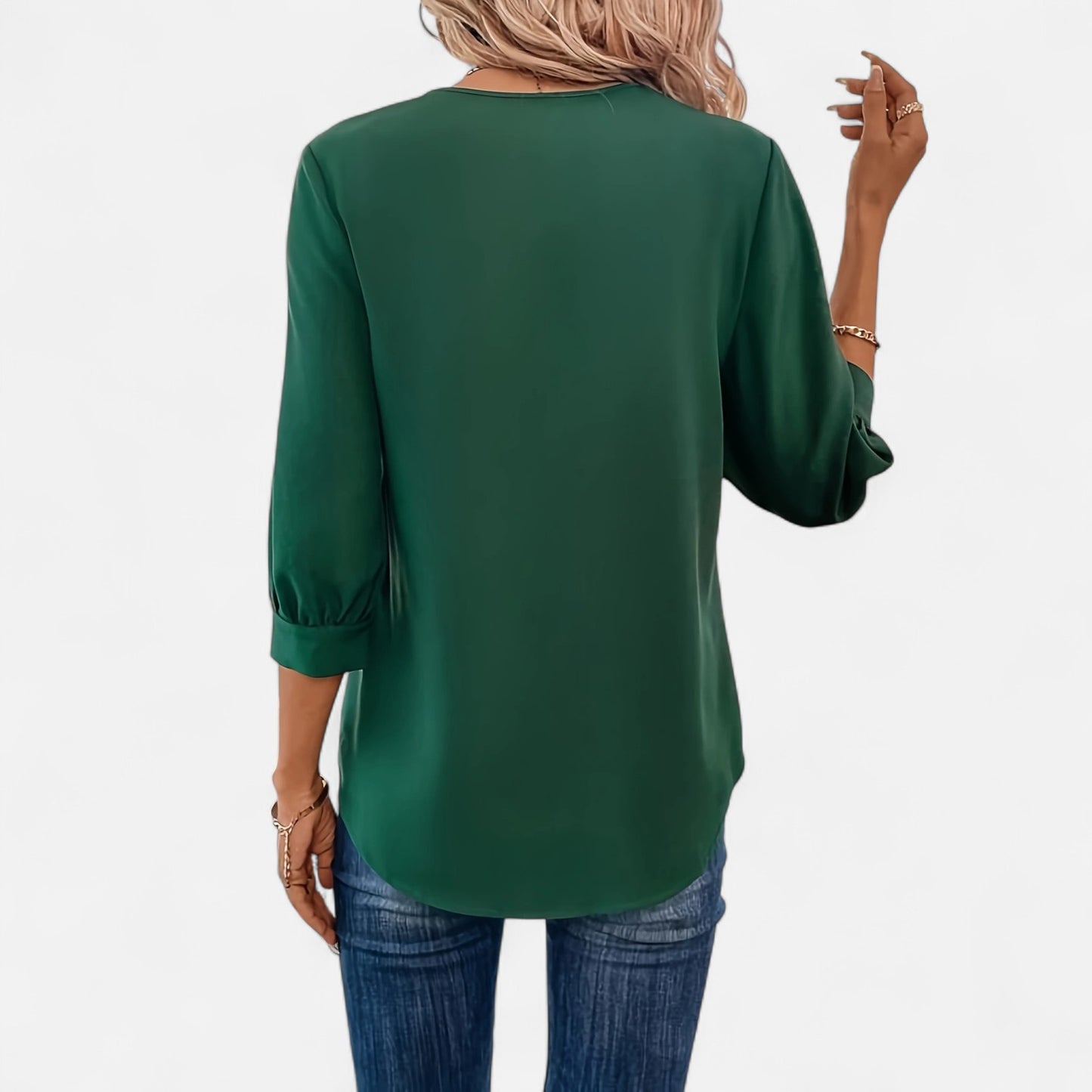 Maisonancien | Damska bluzka V-neck – biurowy szyk Riviera