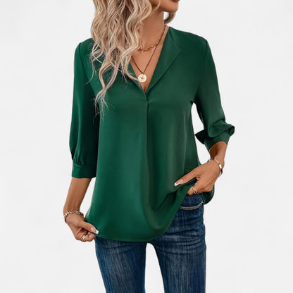 Maisonancien | Damska bluzka V-neck – biurowy szyk Riviera