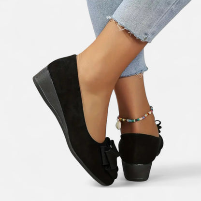 Maisonancien | Kobieta Eleganckie Slip-On na Platformie z Kokardą