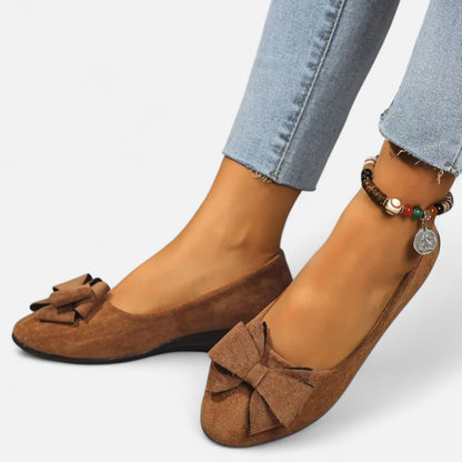 Maisonancien | Kobieta Eleganckie Slip-On na Platformie z Kokardą