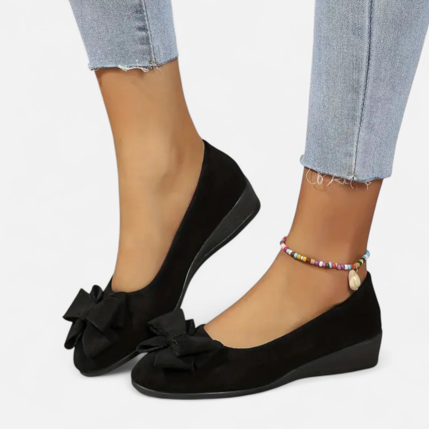 Maisonancien | Kobieta Eleganckie Slip-On na Platformie z Kokardą