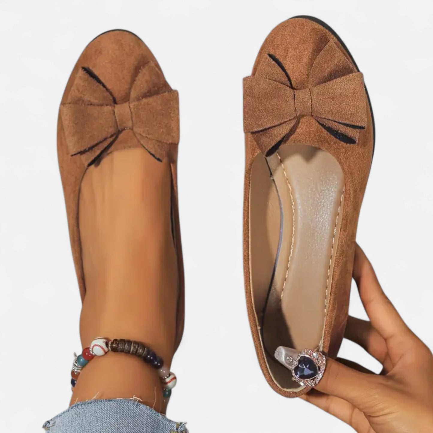 Maisonancien | Kobieta Eleganckie Slip-On na Platformie z Kokardą
