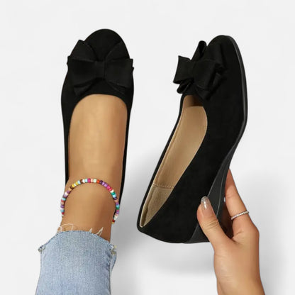 Maisonancien | Kobieta Eleganckie Slip-On na Platformie z Kokardą